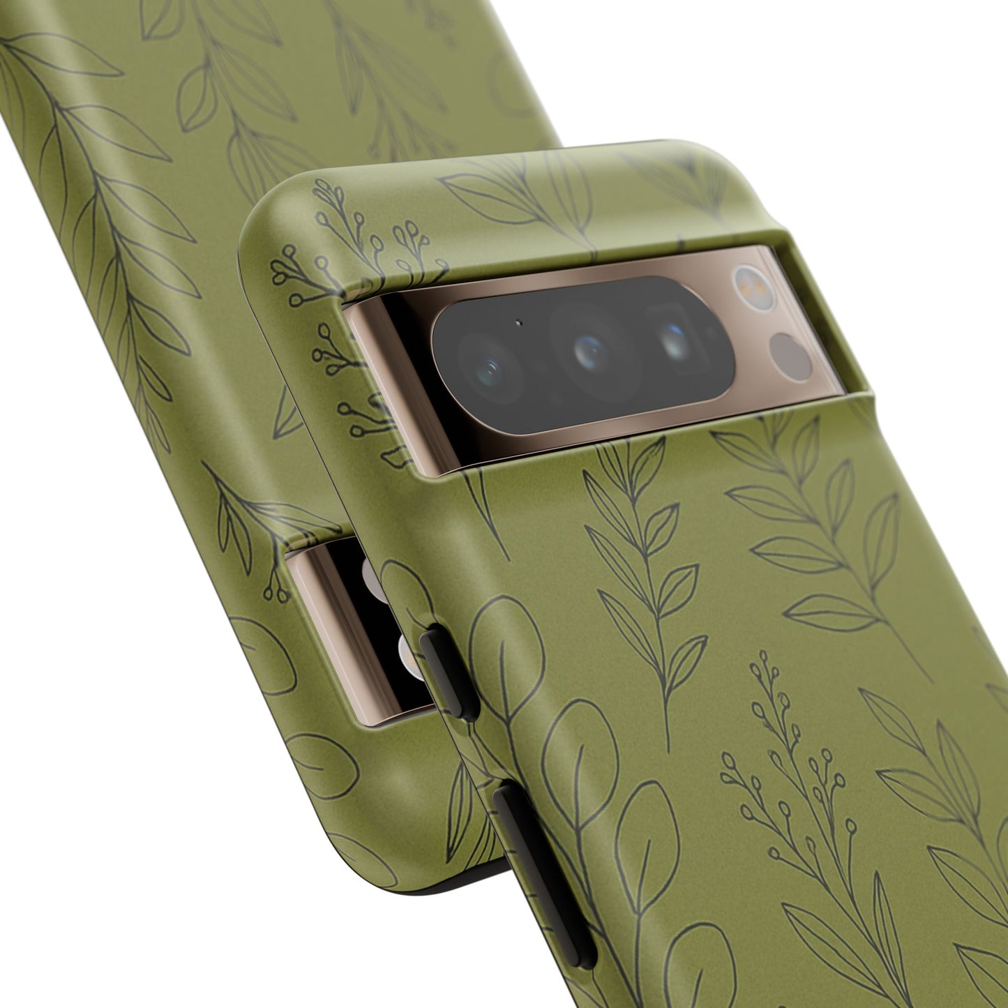 Stylish Phone Case, Botanical Design, Tough Phone Cover, Green Floral Case, Nature Inspired Gift, Eco-Friendly Accessory