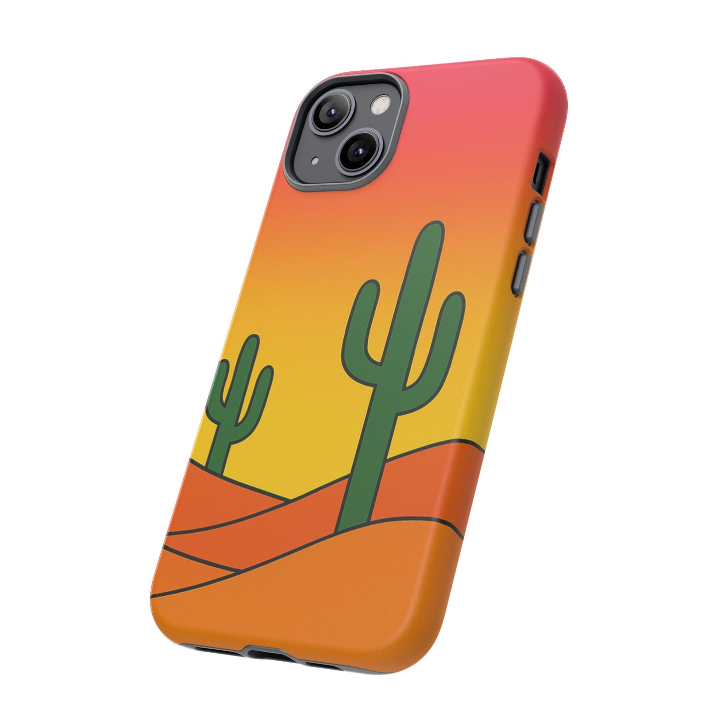 Desert Vibes Phone Case, Tough Cases, Cactus Design, Colorful Phone Cover, Summer Aesthetic, Unique Gift Idea