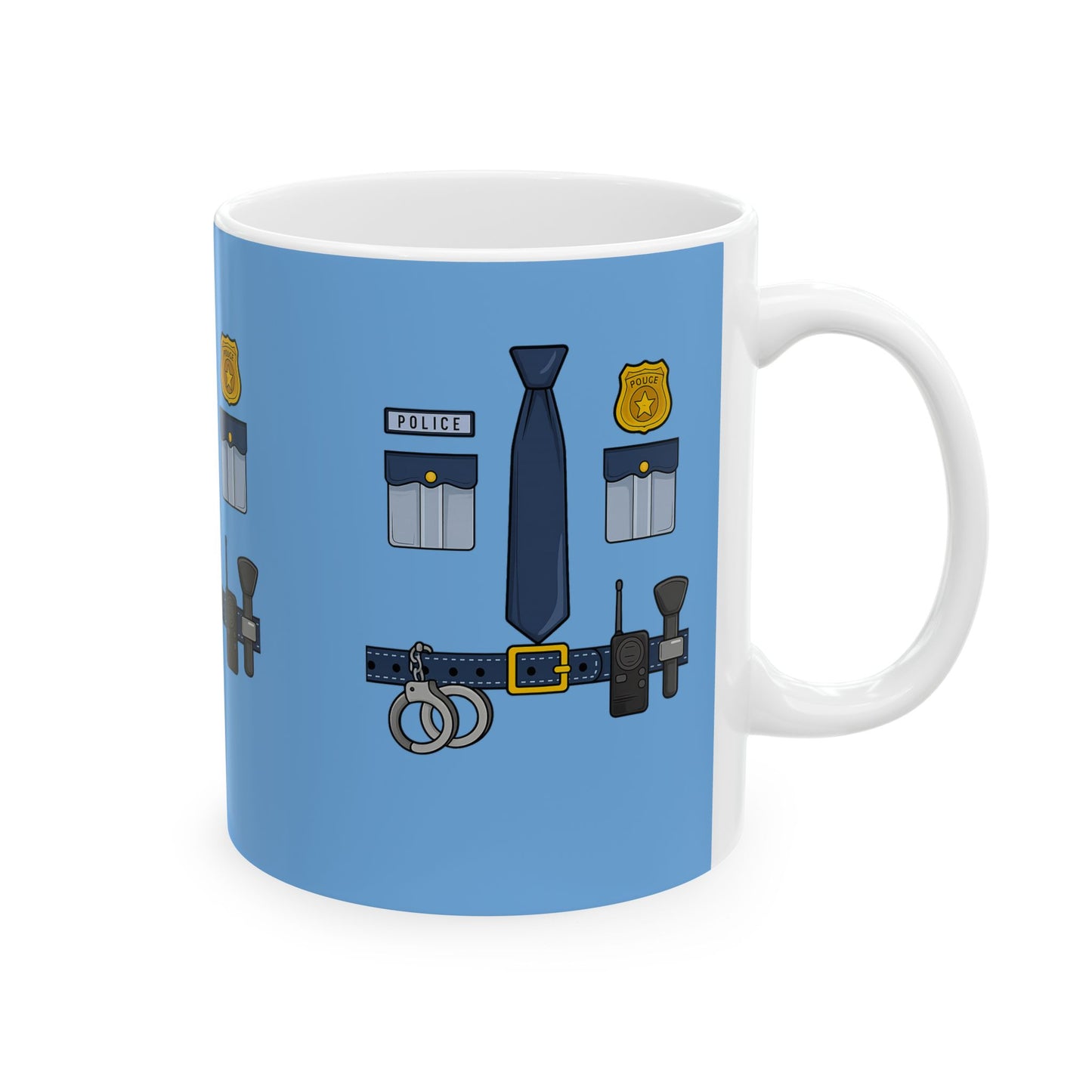 Police-Themed Ceramic Mug: Law Enforcement Gift, Cop Appreciation, Blue Line Support, Funny Police Coffee Cup, Officer Present