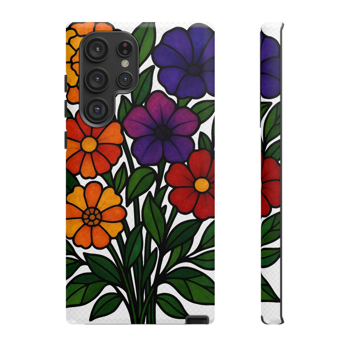 Floral Phone Case, Tough Cases with Colorful Flower Design, Gift for Flower Lovers, Summer Accessories, Trendy Phone Cover