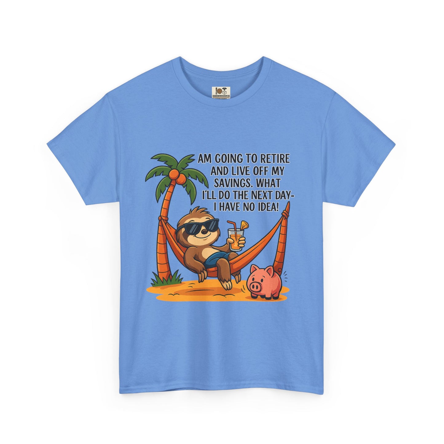 Funny Retirement Sloth Tee, Unisex Tee, Humorous Gift for Retirees, Casual Wear, Quirky Shirt for Relaxation