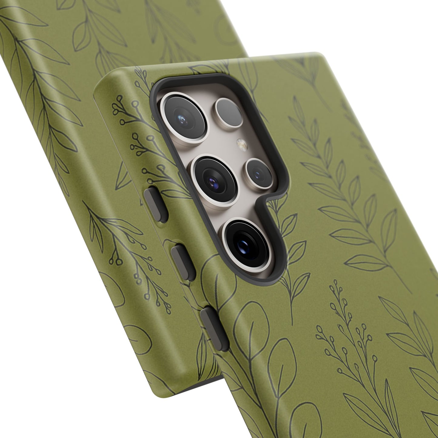 Stylish Phone Case, Botanical Design, Tough Phone Cover, Green Floral Case, Nature Inspired Gift, Eco-Friendly Accessory