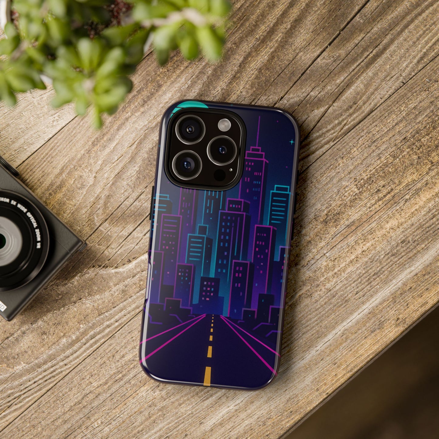 Cityscape Phone Case, Tough Cases, Urban Style, Nighttime Vibe, Phone Cover, Gift for City Lovers, Modern Design