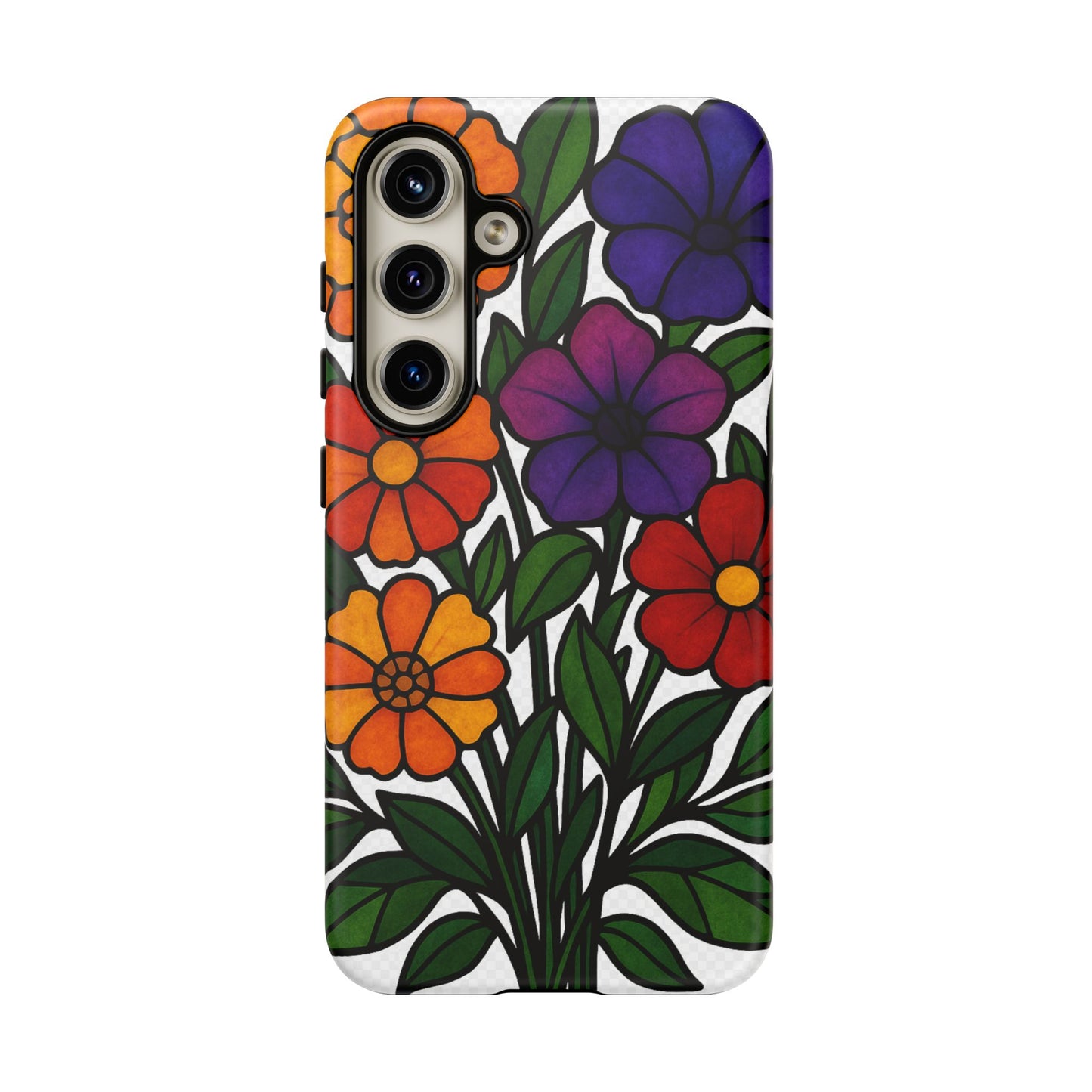 Floral Phone Case, Tough Cases with Colorful Flower Design, Gift for Flower Lovers, Summer Accessories, Trendy Phone Cover
