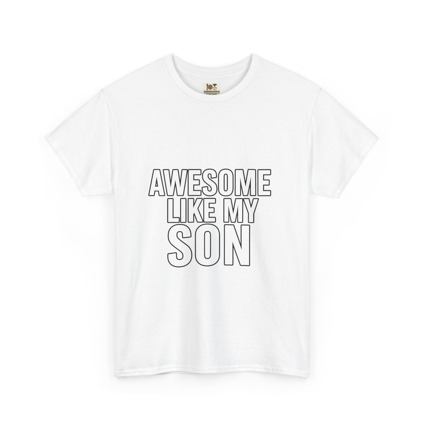Awesome Like My Son Unisex Heavy Cotton Tee - Gift for Parents, Funny T-Shirt, Dad Tee, Family Pride, Everyday Wear