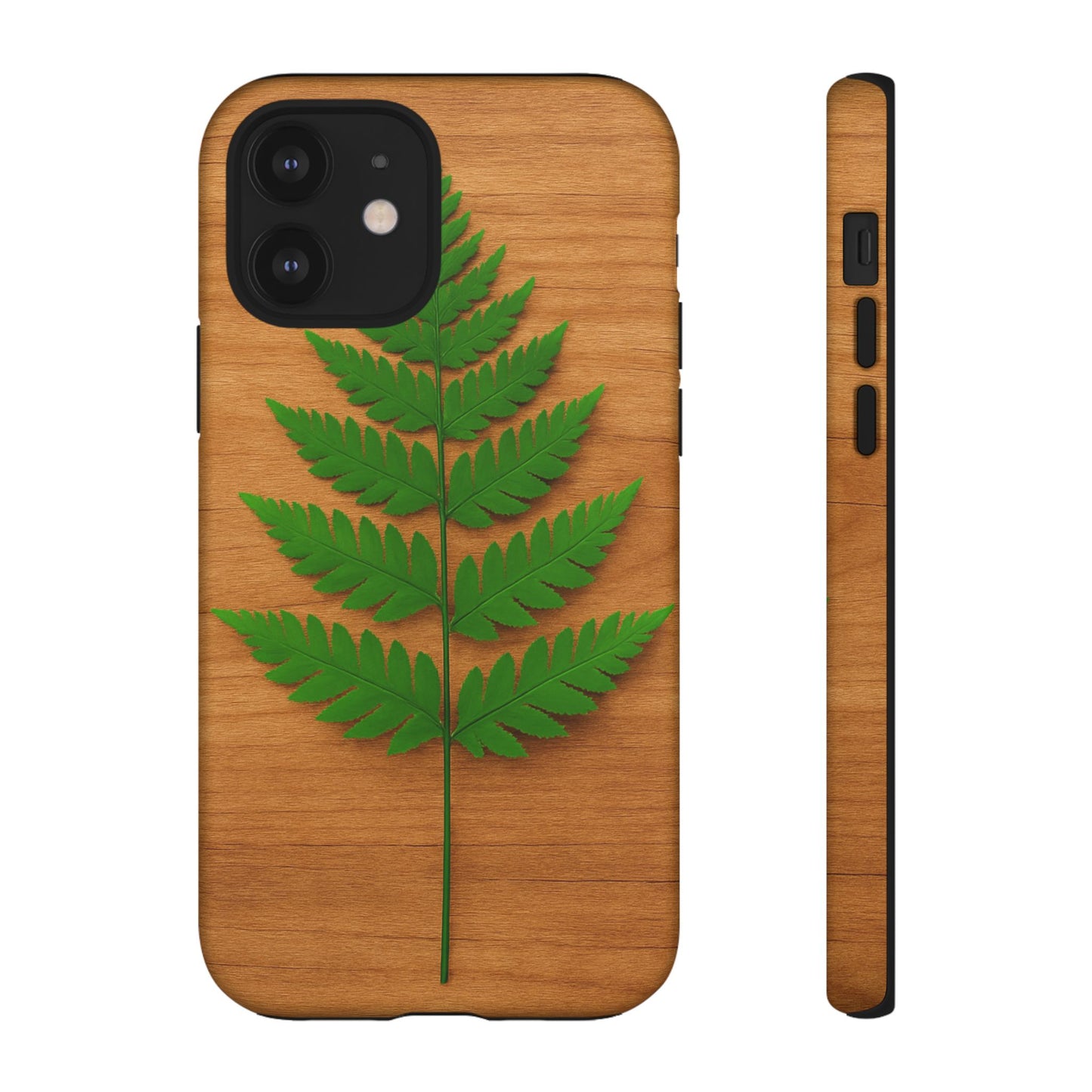 Wooden Fern Phone Case - Eco-Friendly Tough Cases for Nature Lovers, Unique Gift, Customizable Design, Nature-Themed Accessories