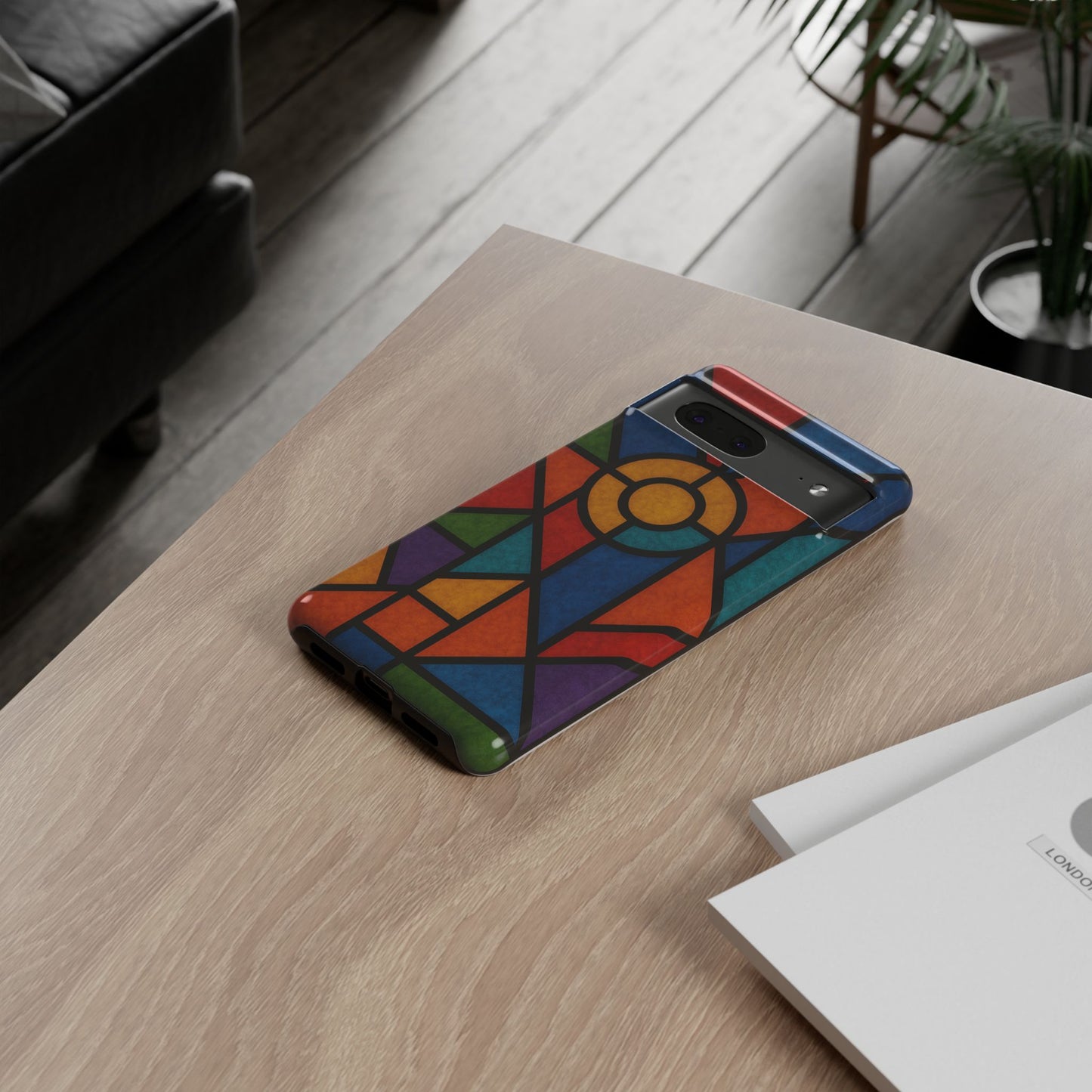 Colorful Stained Glass Phone Case, Artistic Phone Cover, Vibrant Protective Case, Unique Gift for Art Lovers, Stylish Smartphone Accessory