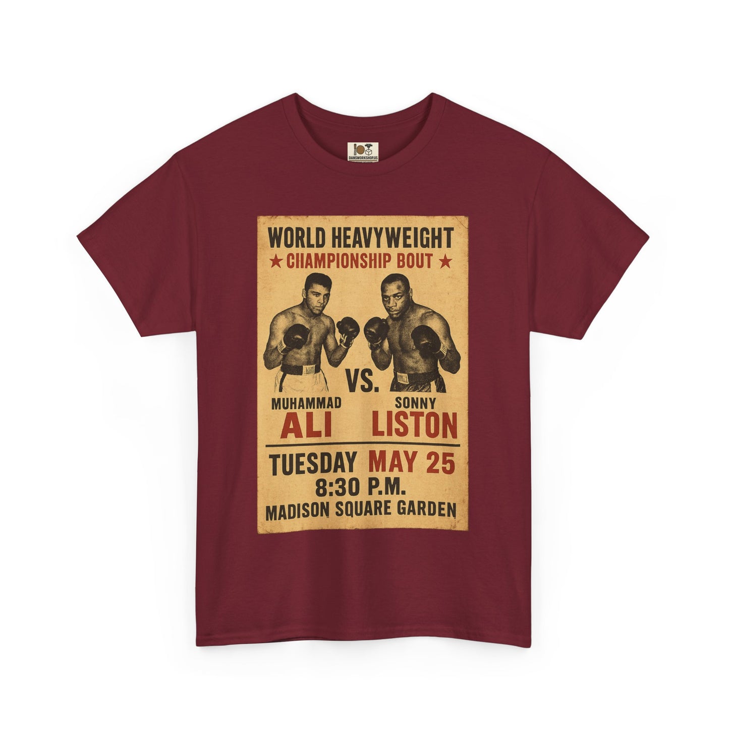 Vintage Boxing Tee, Retro Fight Shirt, Unisex Heavy Cotton Tee, Gift for Sports Fans, Athletics Apparel, Classic Graphic Tee