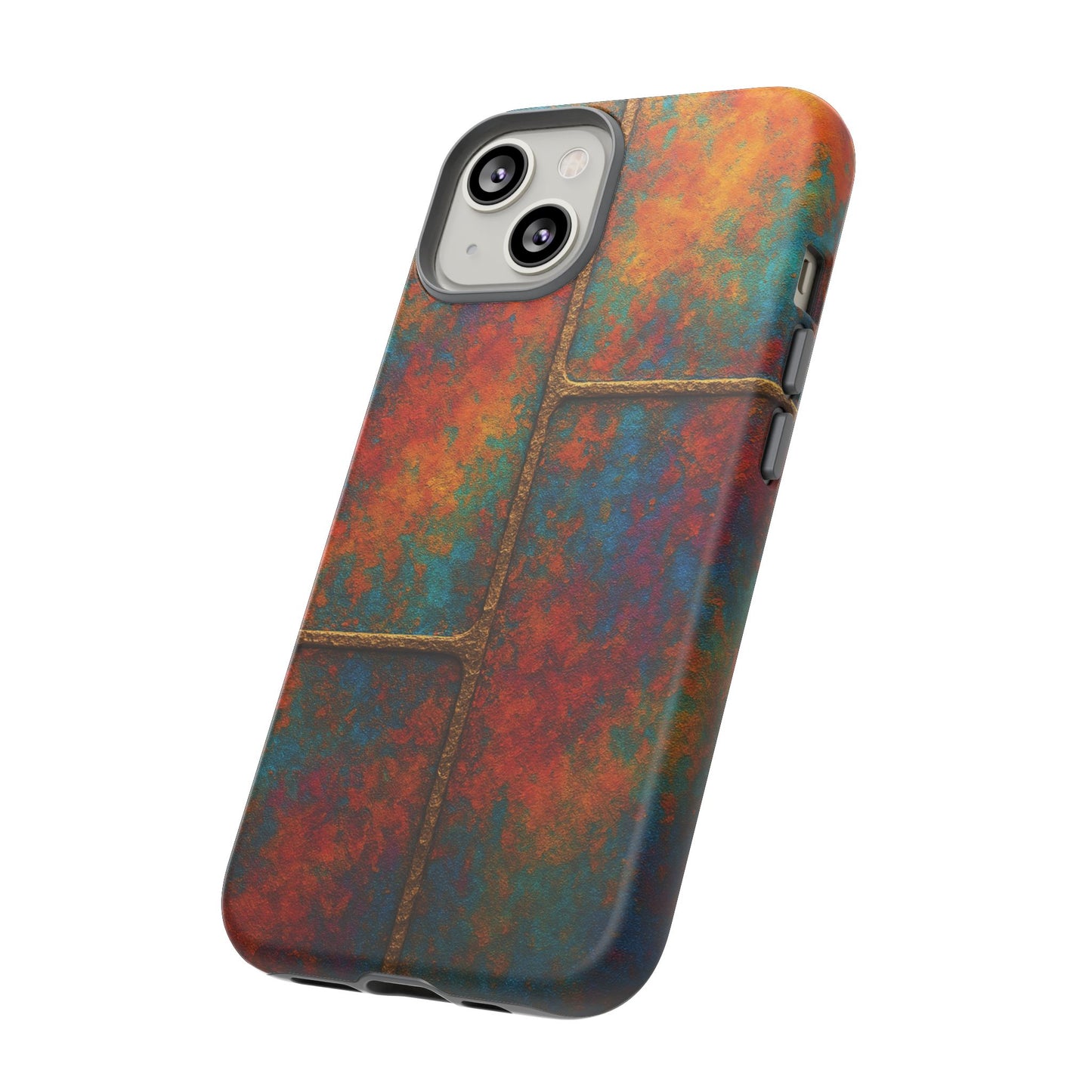 Colorful Textured Phone Case, Vibrant iPhone Cover, Tough Protective Shell, Unique Mobile Accessory, Artisan Phone Protection