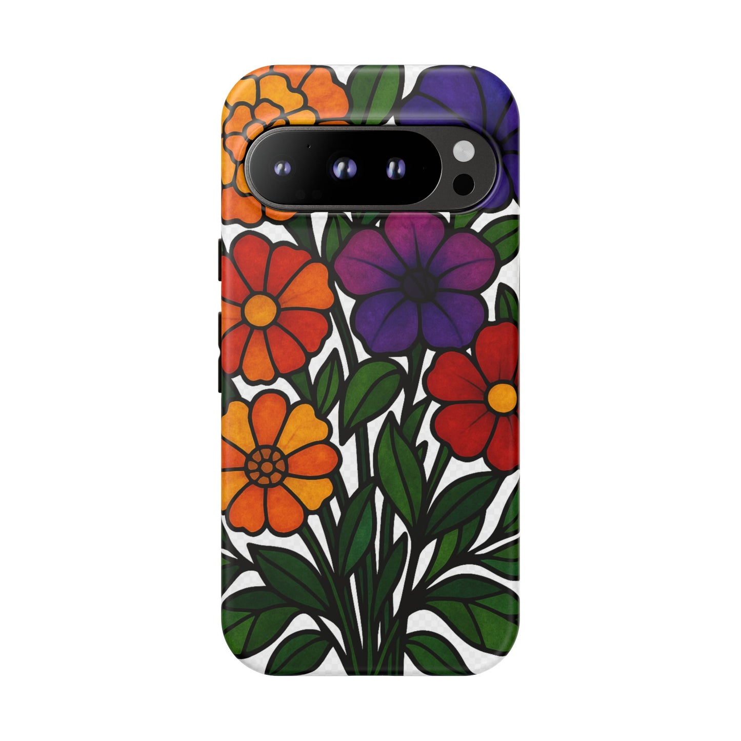 Floral Phone Case, Tough Cases with Colorful Flower Design, Gift for Flower Lovers, Summer Accessories, Trendy Phone Cover