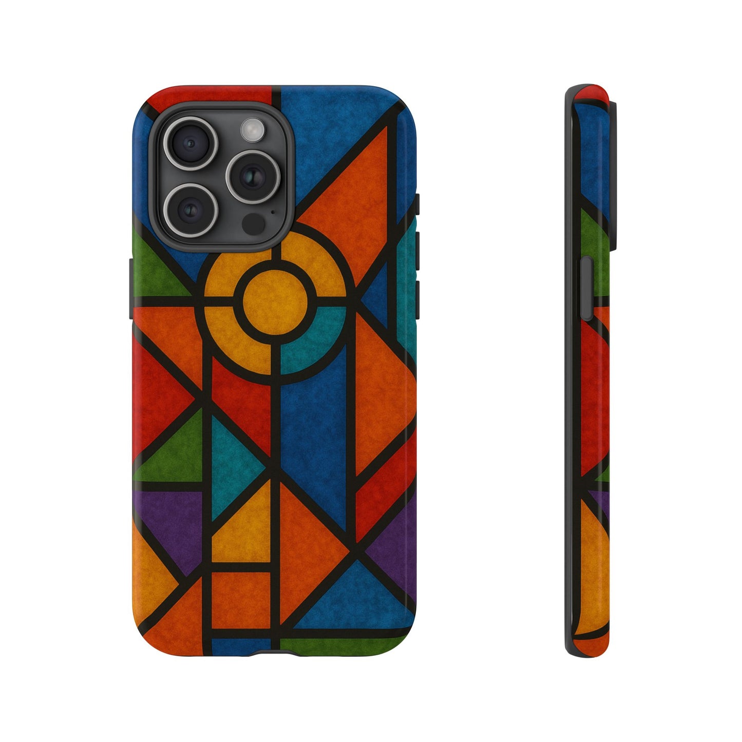 Colorful Stained Glass Phone Case, Artistic Phone Cover, Vibrant Protective Case, Unique Gift for Art Lovers, Stylish Smartphone Accessory