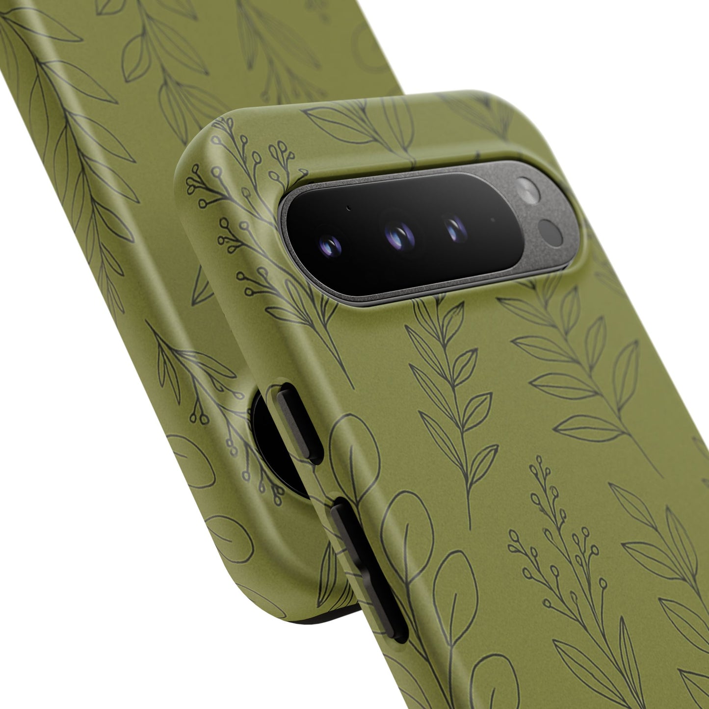 Stylish Phone Case, Botanical Design, Tough Phone Cover, Green Floral Case, Nature Inspired Gift, Eco-Friendly Accessory