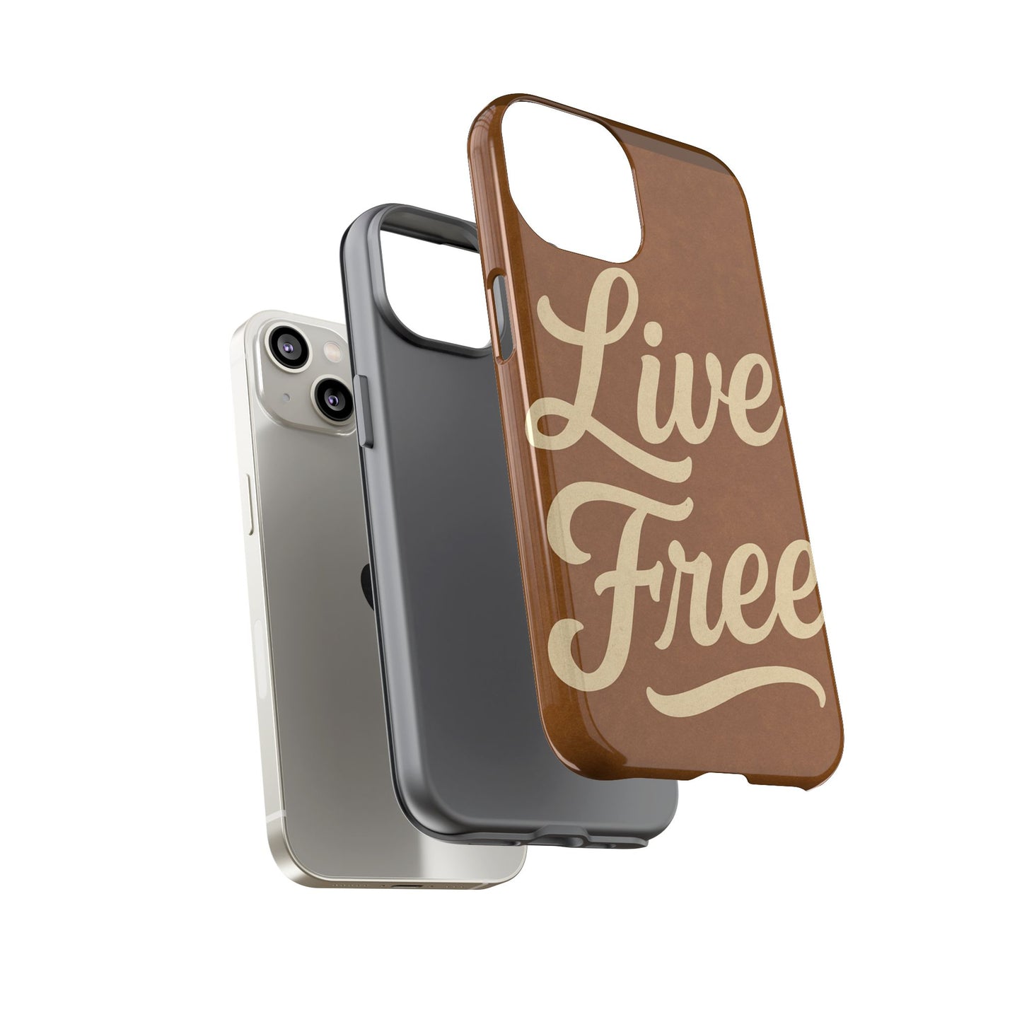 Live Free Phone Case, Tough Cases, Inspirational Phone Accessories, Gift for Adventurers, Customizable Design, Unique Tech Gifts