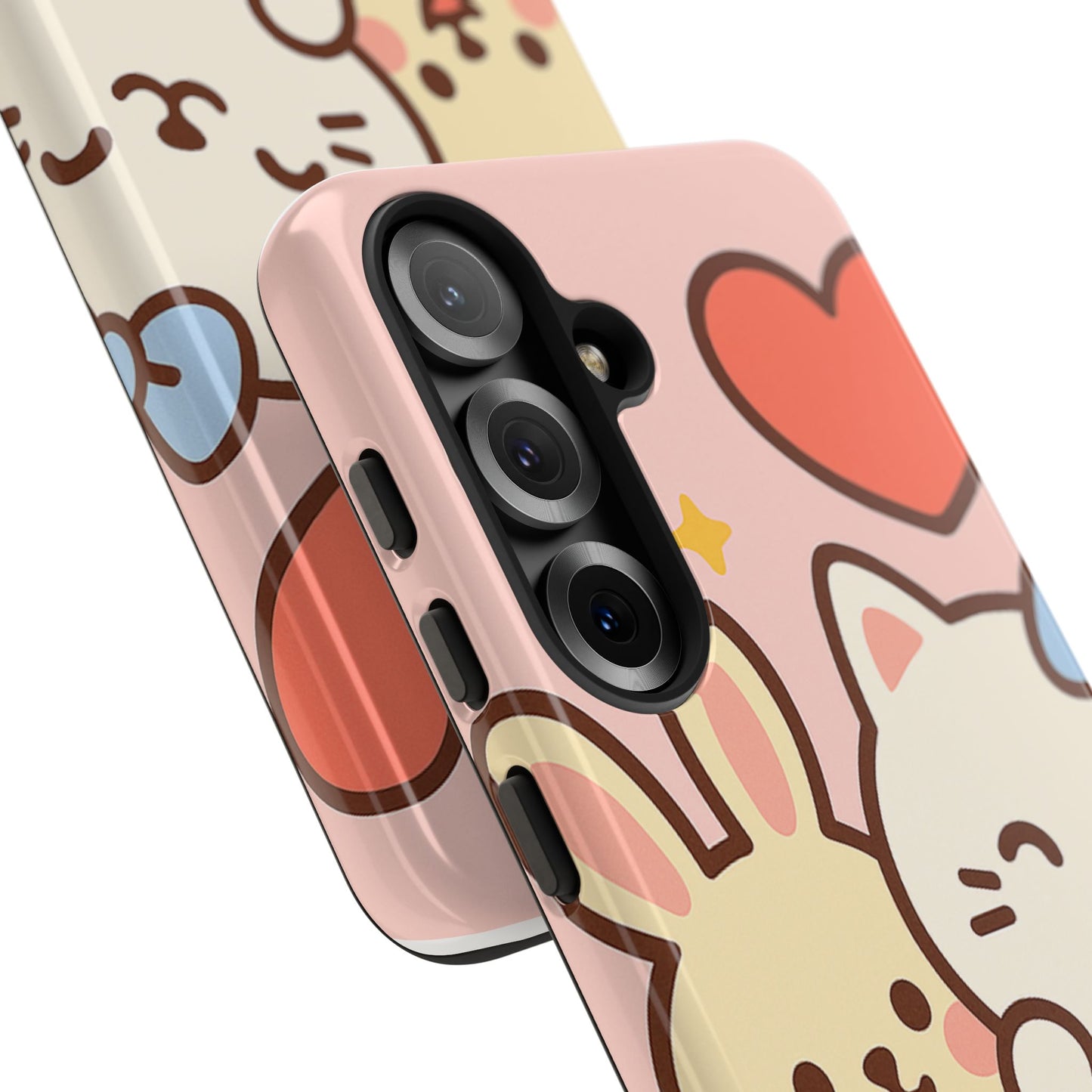 Cute Animal Phone Case -Tough Cases with Bunny and Cat Design, Kawaii Gift for Kids, Birthday, Everyday Use, Phone Accessories, teenage girl