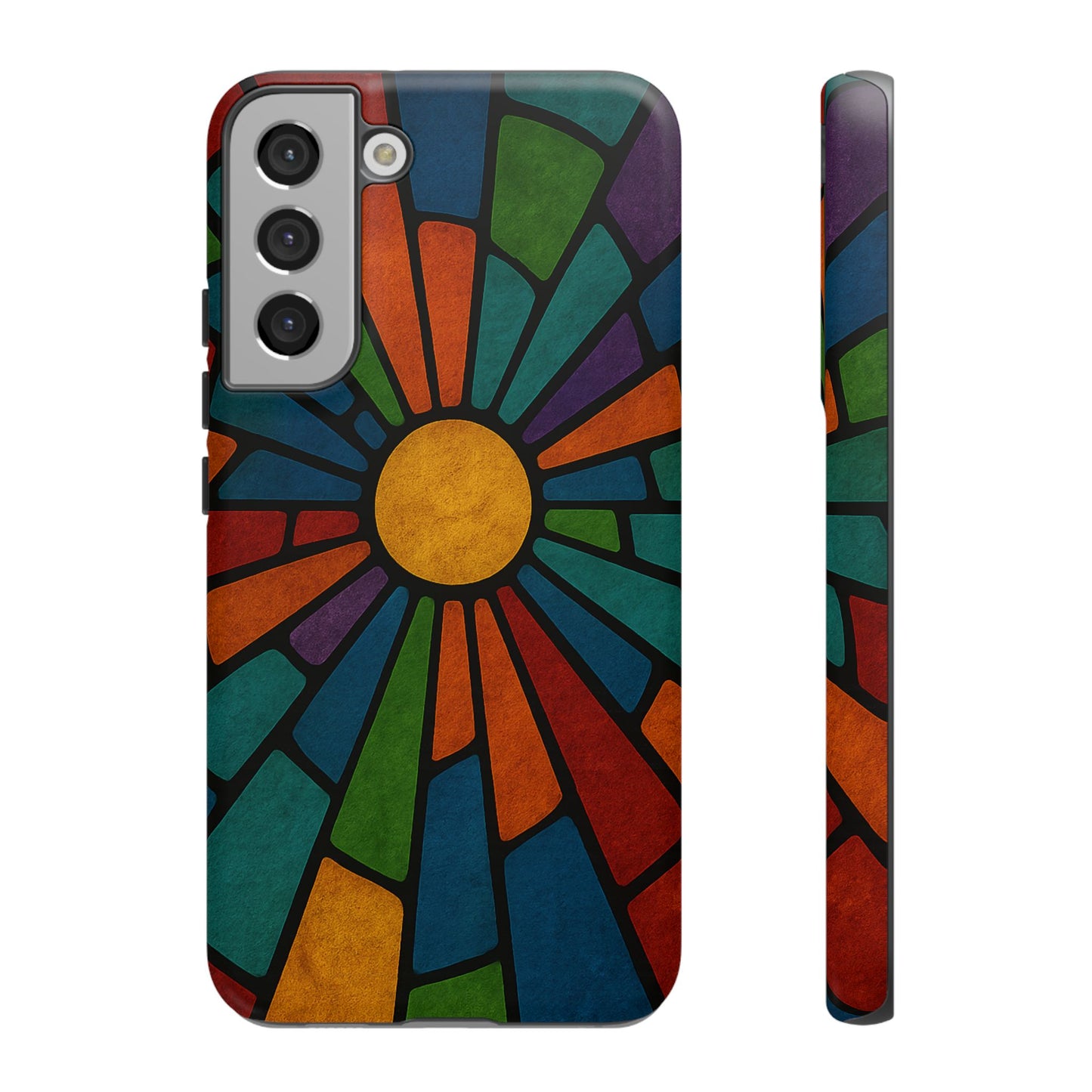 Colorful Stained Glass Phone Case, Tough Cases, Artistic Phone Cover, Vibrant Mobile Accessory, Unique Gift for Art Lovers