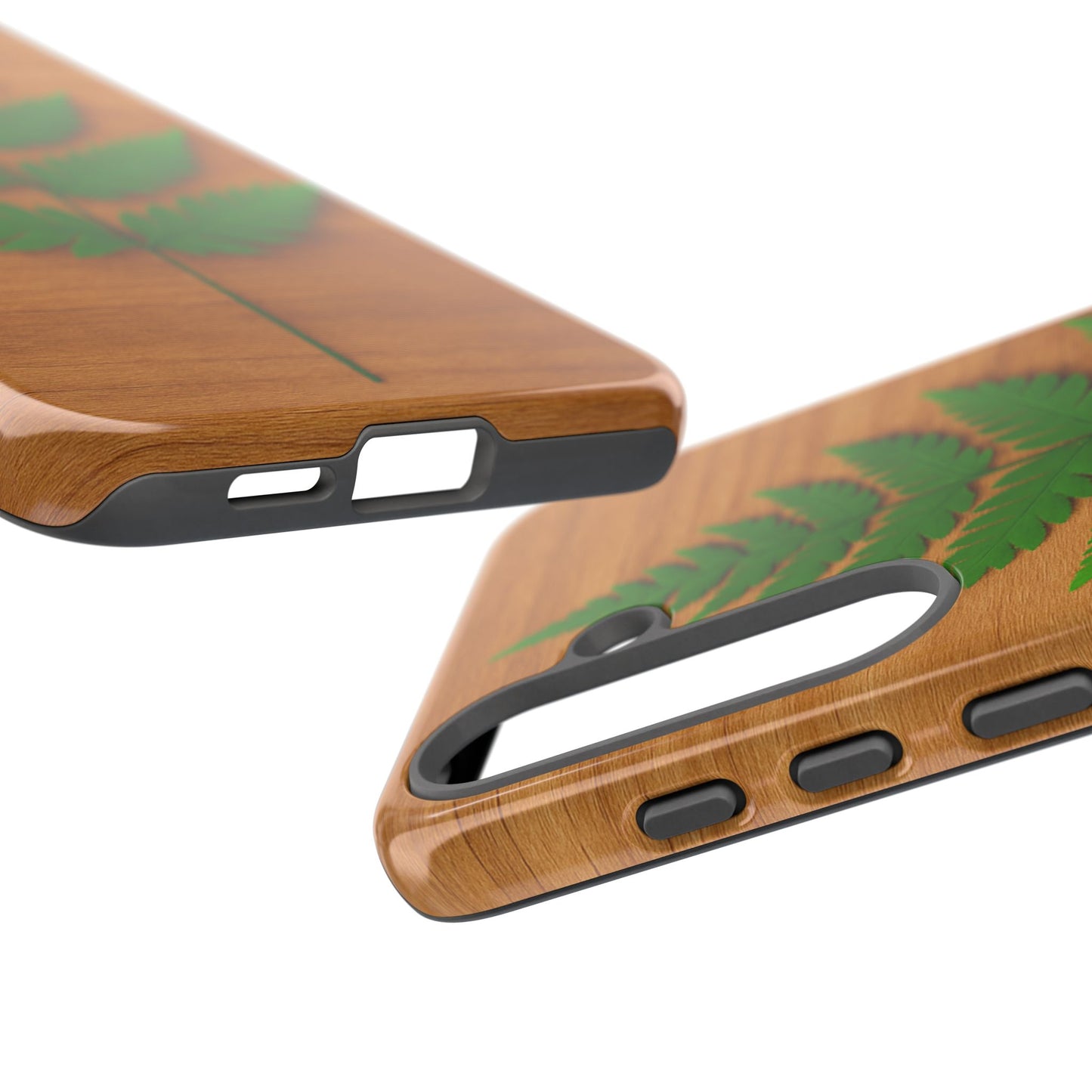 Wooden Fern Phone Case - Eco-Friendly Tough Cases for Nature Lovers, Unique Gift, Customizable Design, Nature-Themed Accessories
