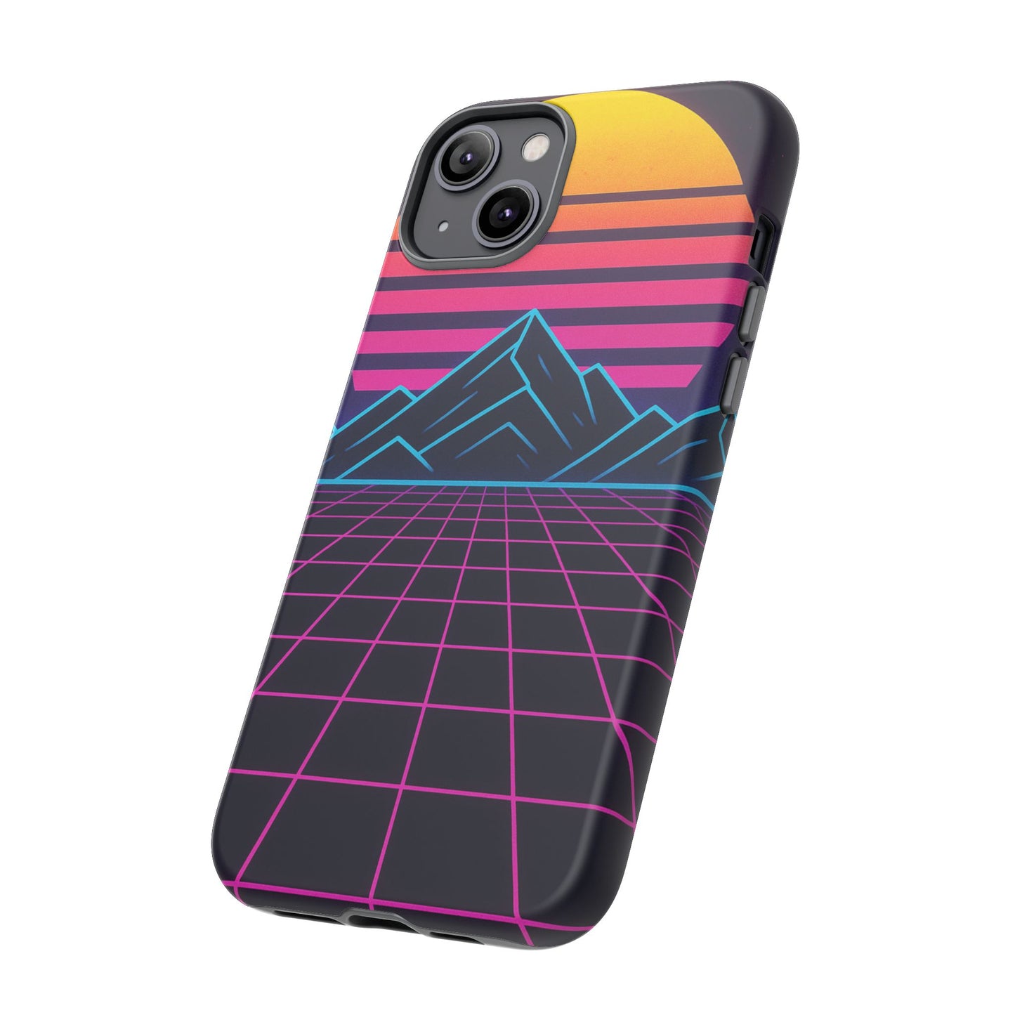 Retro Sunset Phone Case, Vintage Neon Case, 80s Aesthetic Cover, Gift for Tech Lovers, Unique Phone Accessories