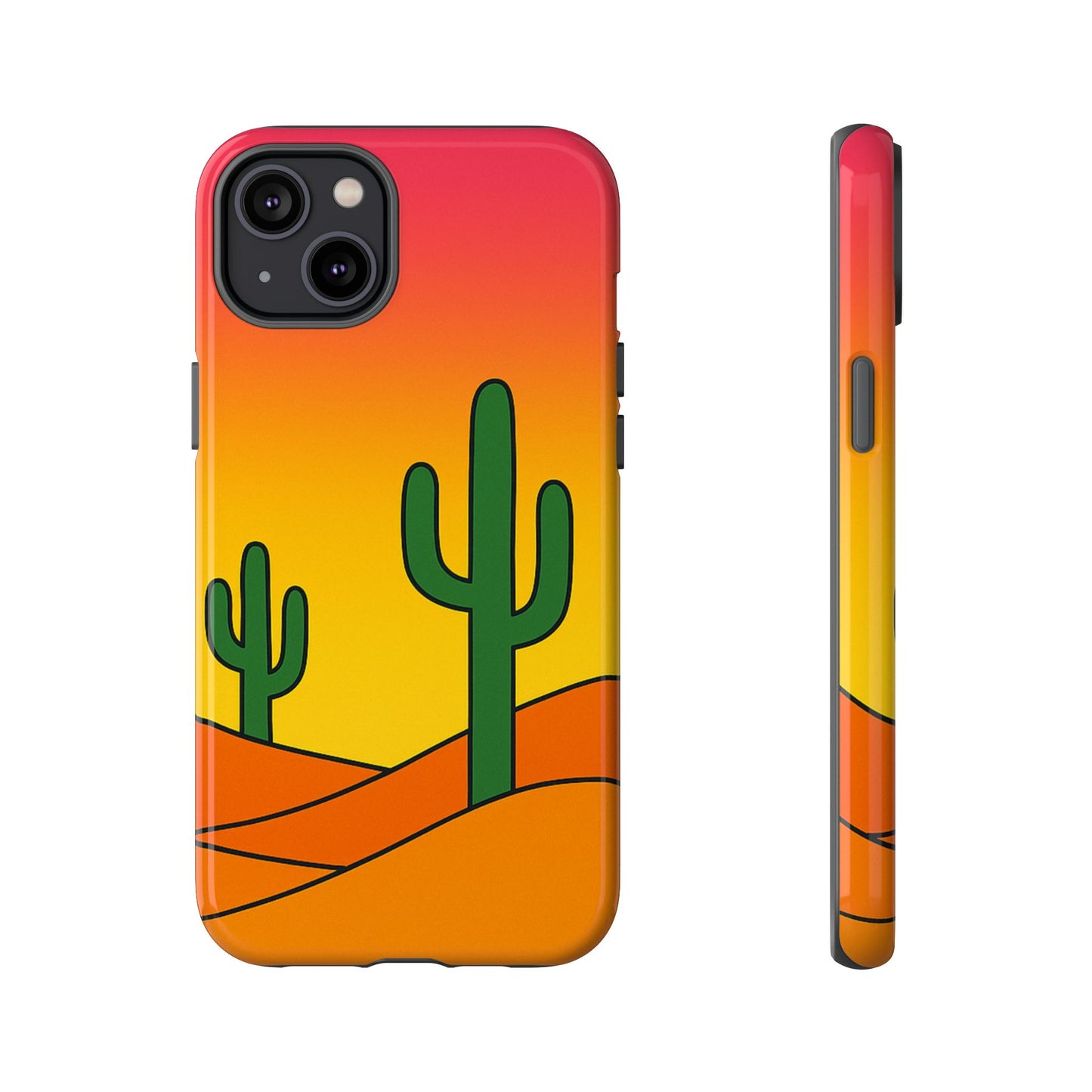 Desert Vibes Phone Case, Tough Cases, Cactus Design, Colorful Phone Cover, Summer Aesthetic, Unique Gift Idea