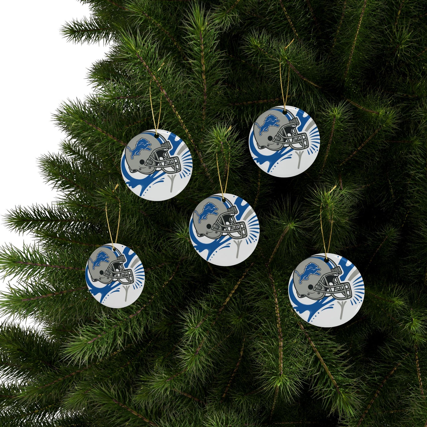 Detroit Lions Ceramic Ornaments - Sports Fan Decoration, Christmas Tree Ornament, Gift for NFL Fans, Holiday Cheer, Team Spirit