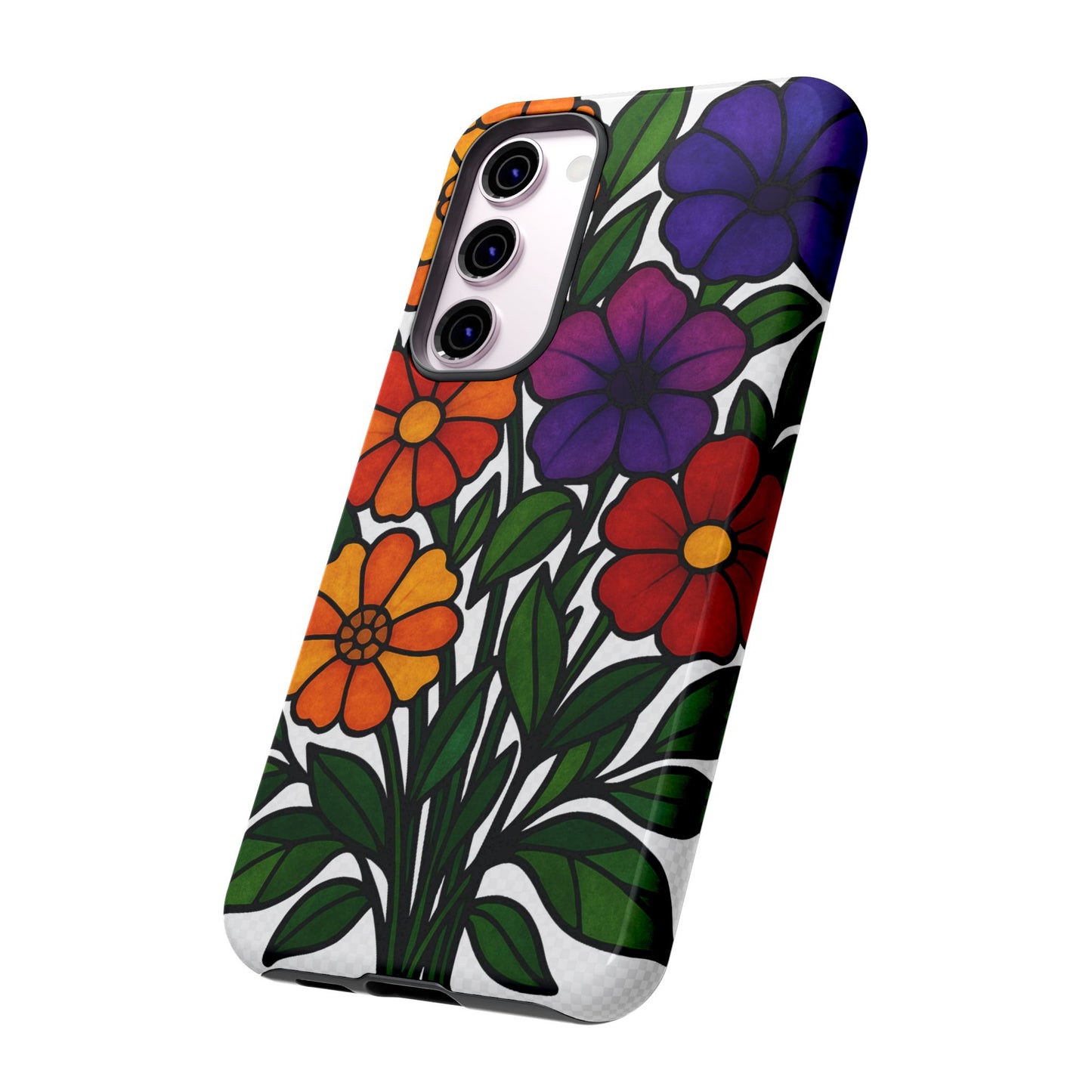 Floral Phone Case, Tough Cases with Colorful Flower Design, Gift for Flower Lovers, Summer Accessories, Trendy Phone Cover