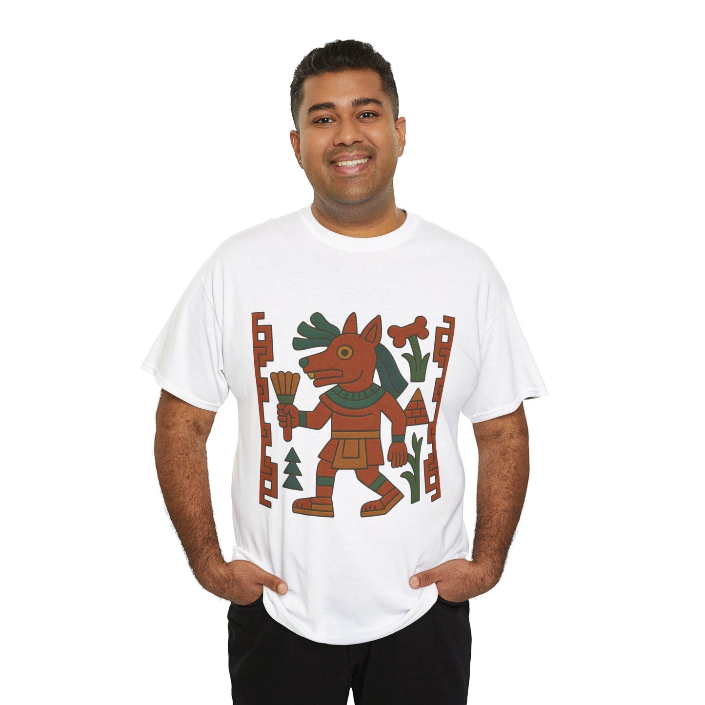 Cultural Graphic Tee, Unisex Cotton T-Shirt, Artistic Apparel, Ethnic Design Shirt, Gift for Art Lovers, Festival Clothing, Aztec