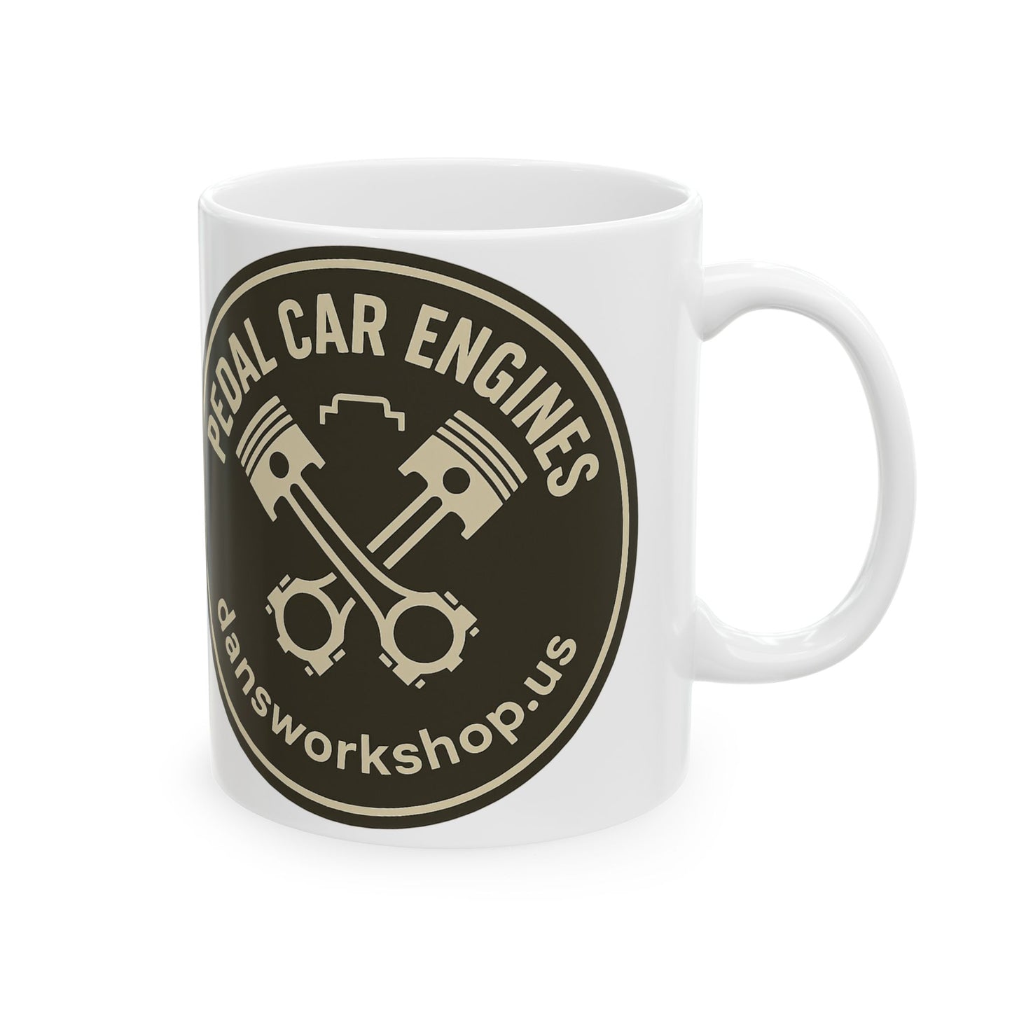 Pedal Car Engines Ceramic Mug - Cool Gift for Car Enthusiasts, Birthday, Father's Day, Coffee Lover, Retro Design