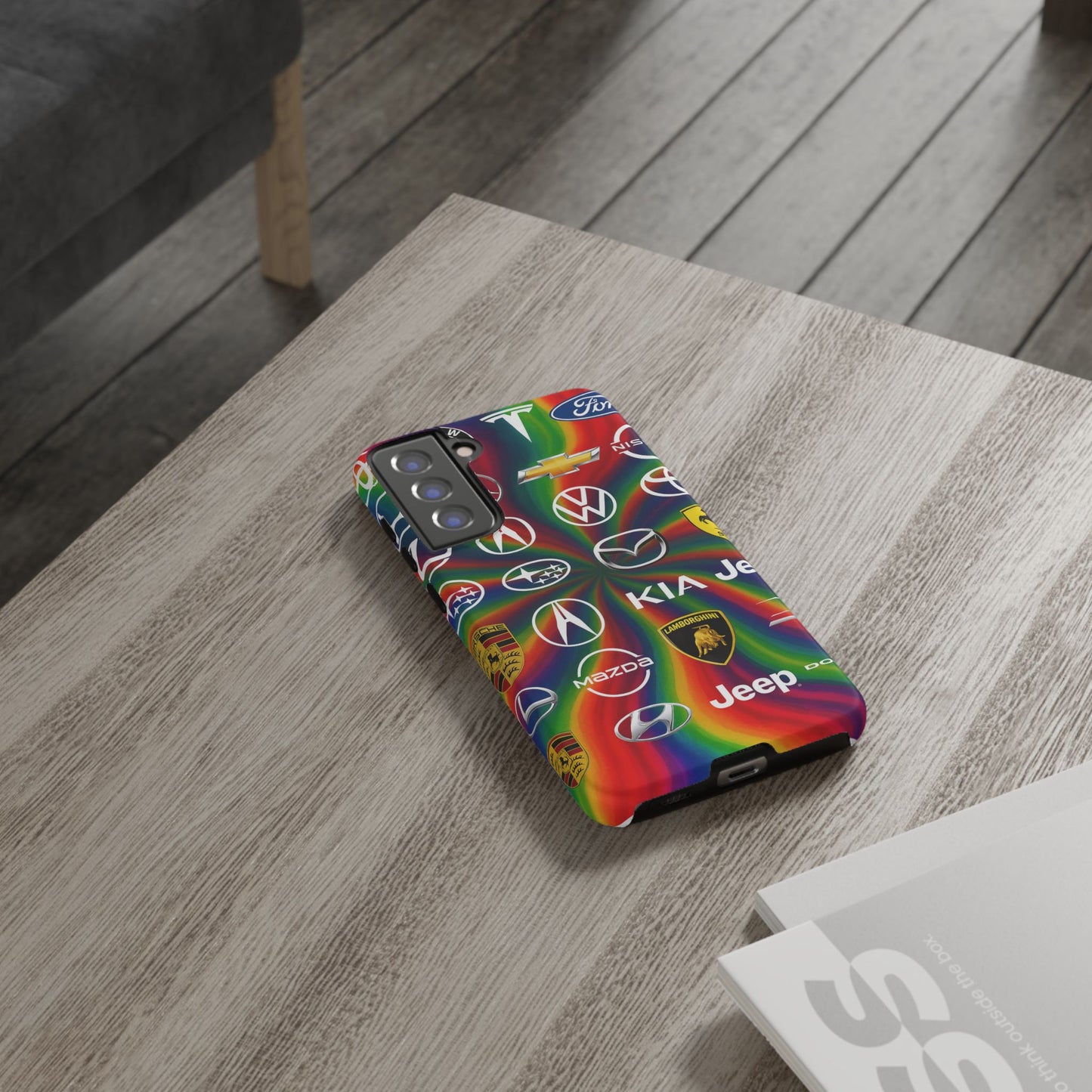 Colorful Car Logos Phone Case - Vibrant Tough Cases for Auto Enthusiasts, Unique Gift for Birthdays, Car Events, and Holidays