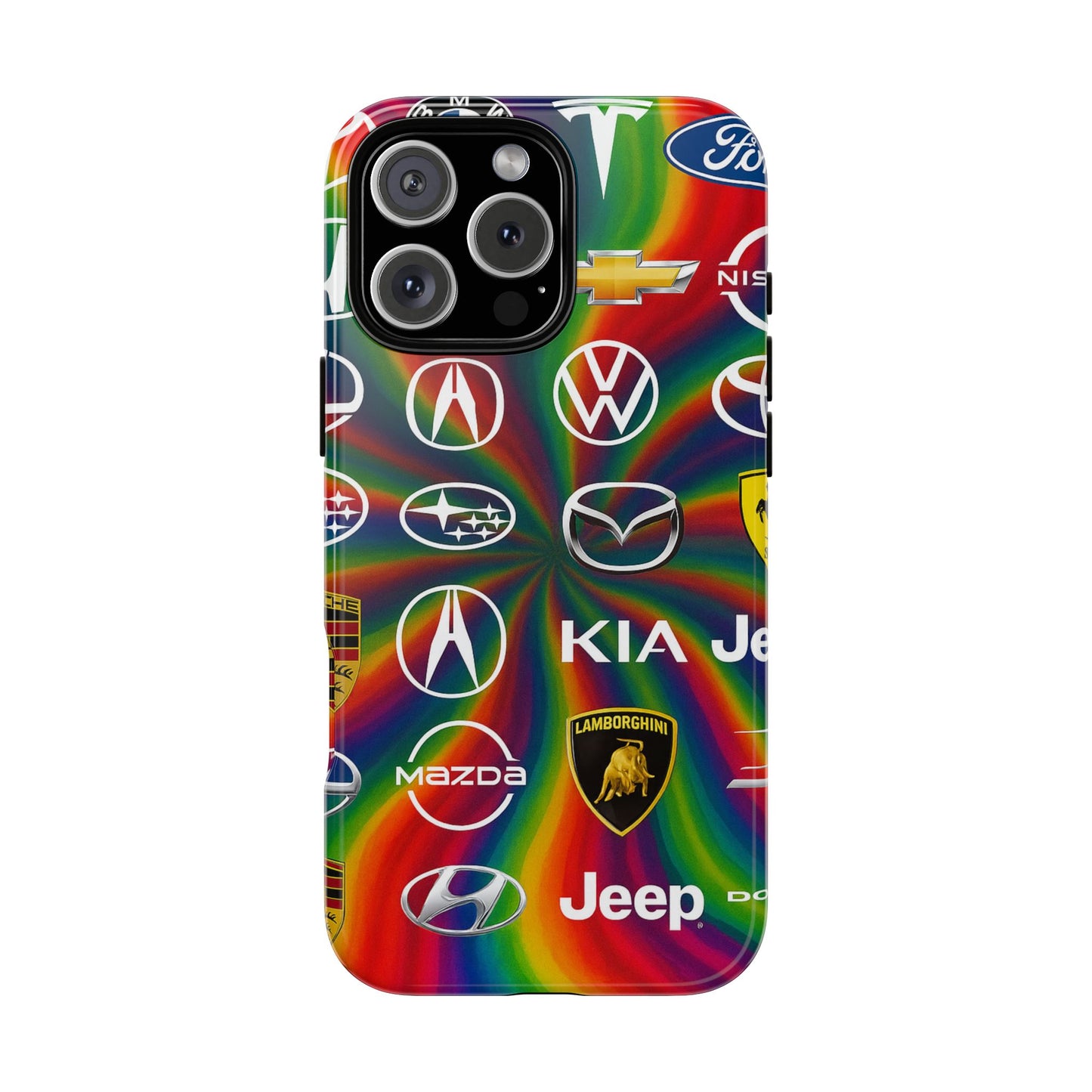 Colorful Car Logos Phone Case - Vibrant Tough Cases for Auto Enthusiasts, Unique Gift for Birthdays, Car Events, and Holidays