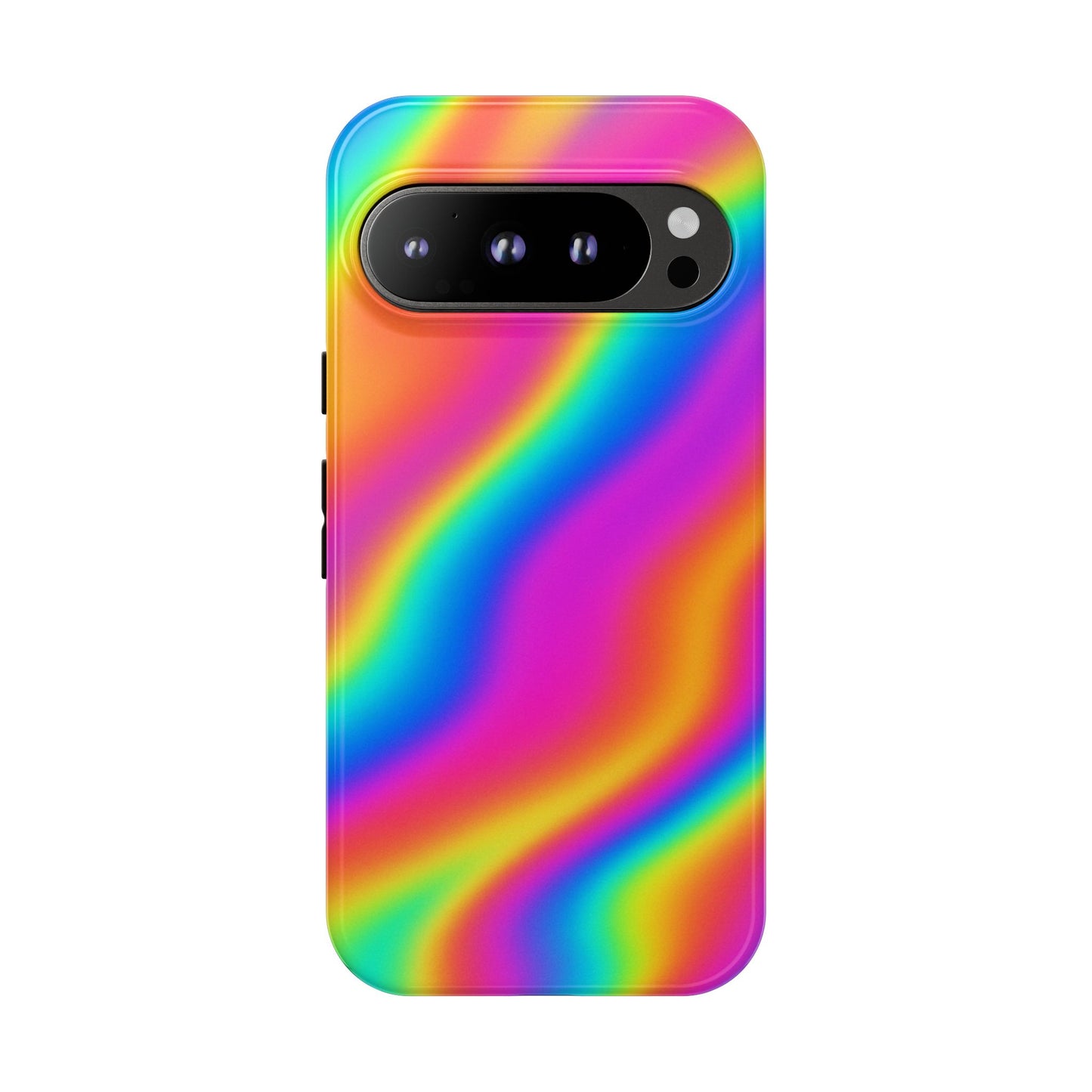 Rainbow Wavy Phone Case - Colorful Tough Cases for Stylish Protection, LGBTQ+ Pride Gift, Trendy Phone Accessory, Birthday, Holiday Present