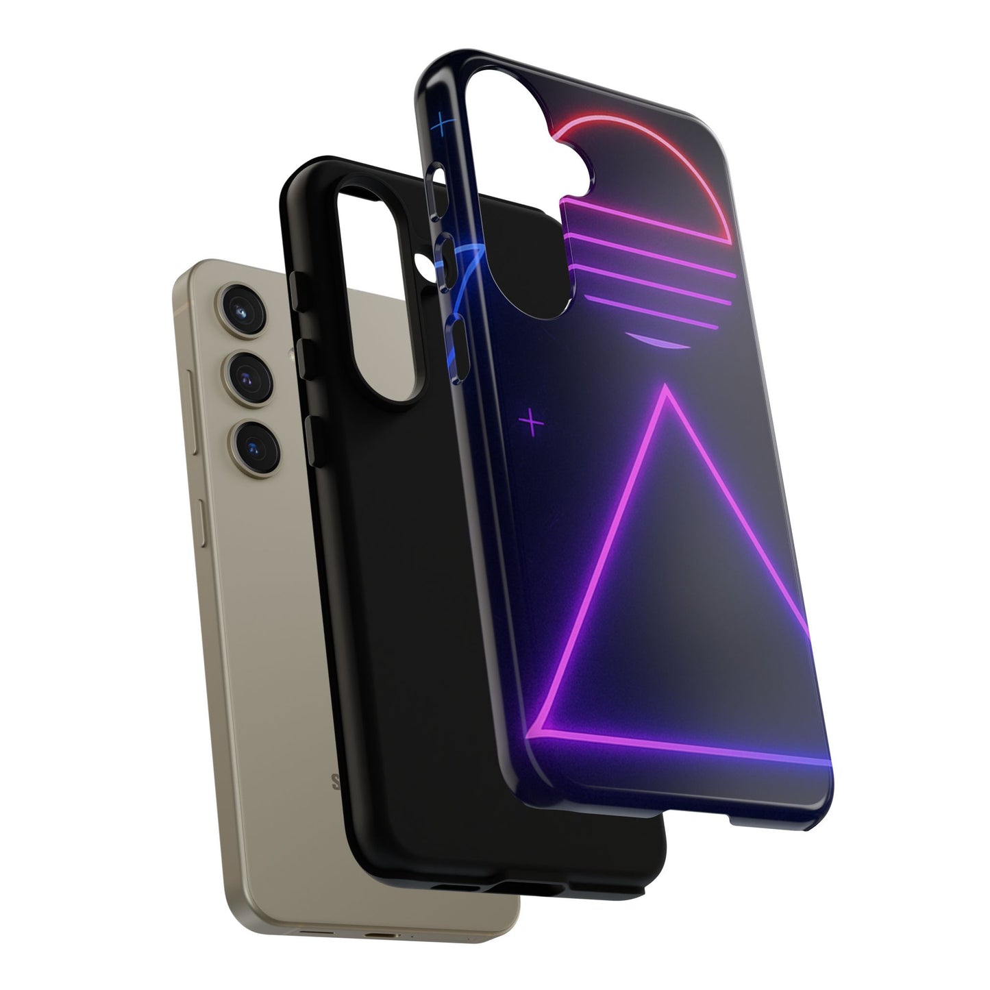 Retro Neon Phone Case, Tough Cases for iPhone, 80s Aesthetic Phone Cover, Abstract Neon Design, Gift for Tech Lovers
