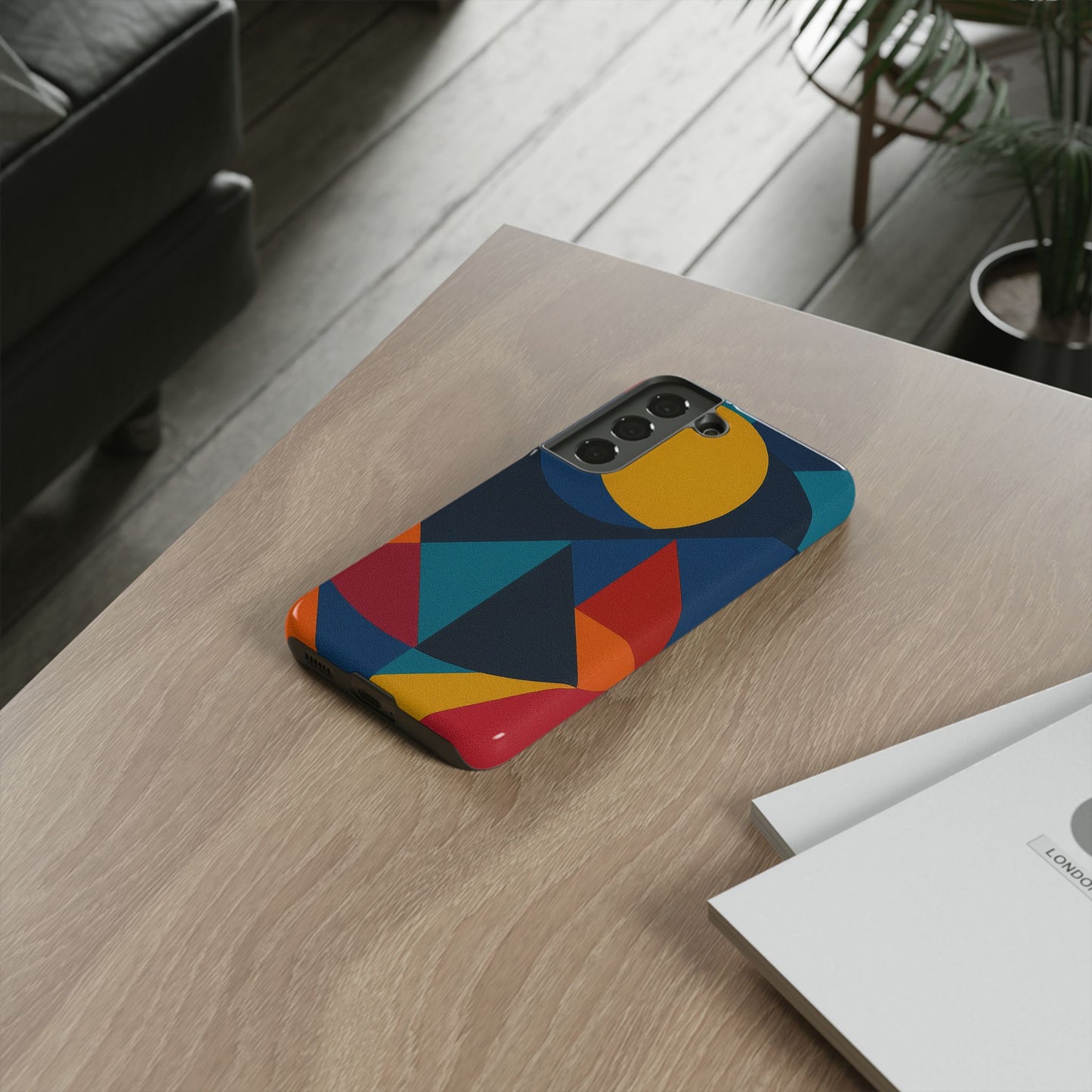 Vibrant Phone Case, Colorful Phone Cover, Geometric Design, Artistic Gift, Trendy Accessory, Vibrant Colors, Unique Design