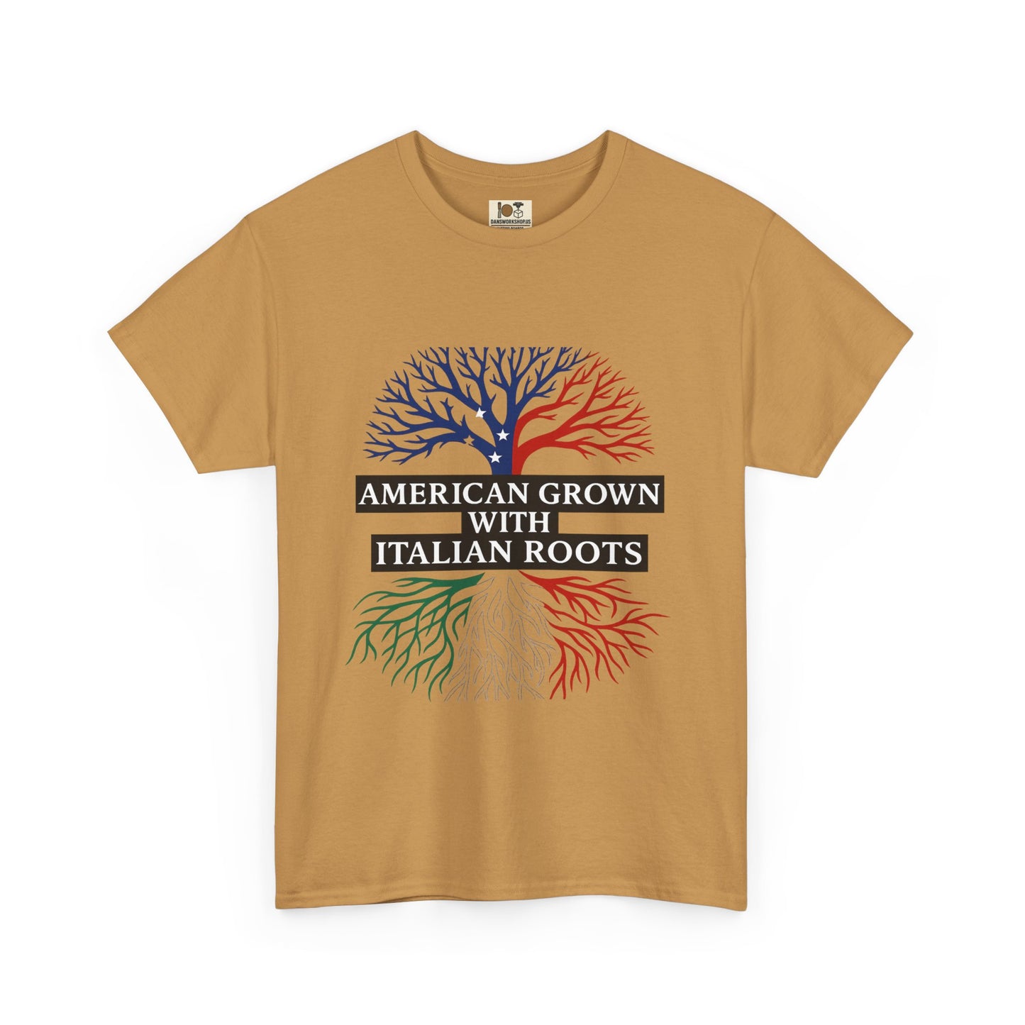 American Grown with Italian Roots Tee | Unisex Cotton Shirt, Heritage Gift, Family Reunion Apparel, Casual Wear, Patriotic Fashion