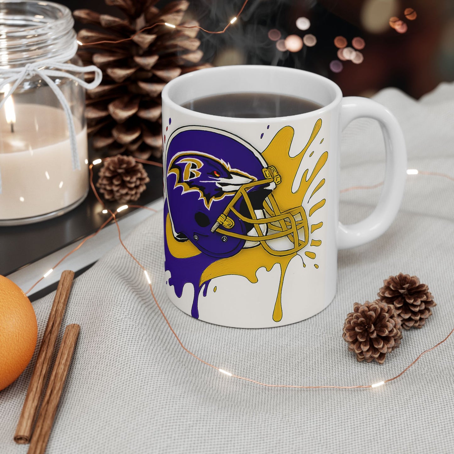 Bold NFL Ceramic Mug with Team Colors, Perfect for Game Day, Gifts for Football Fans, Sports Enthusiasts, Tailgate Parties, Collectibles