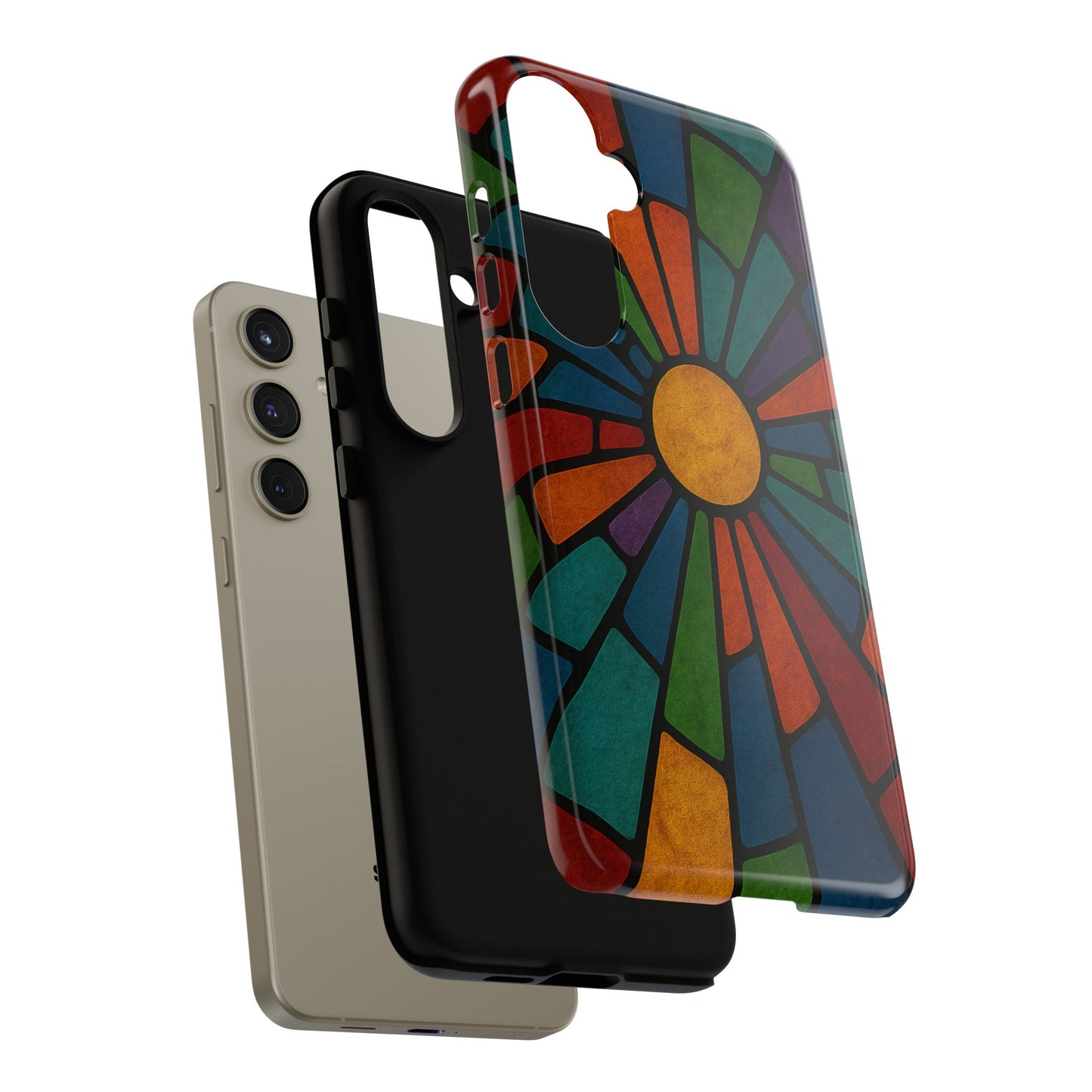 Colorful Stained Glass Phone Case, Tough Cases, Artistic Phone Cover, Vibrant Mobile Accessory, Unique Gift for Art Lovers