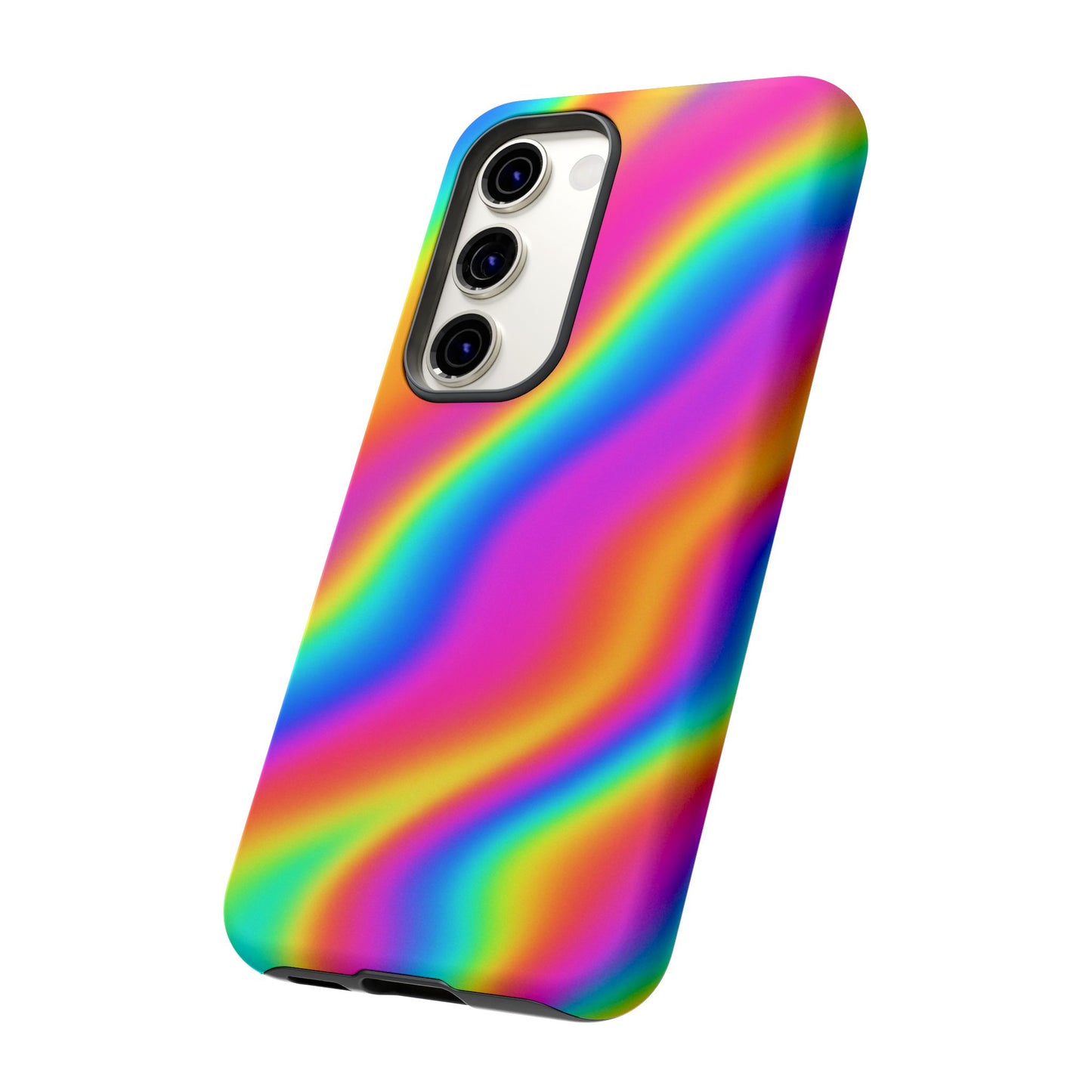 Rainbow Wavy Phone Case - Colorful Tough Cases for Stylish Protection, LGBTQ+ Pride Gift, Trendy Phone Accessory, Birthday, Holiday Present
