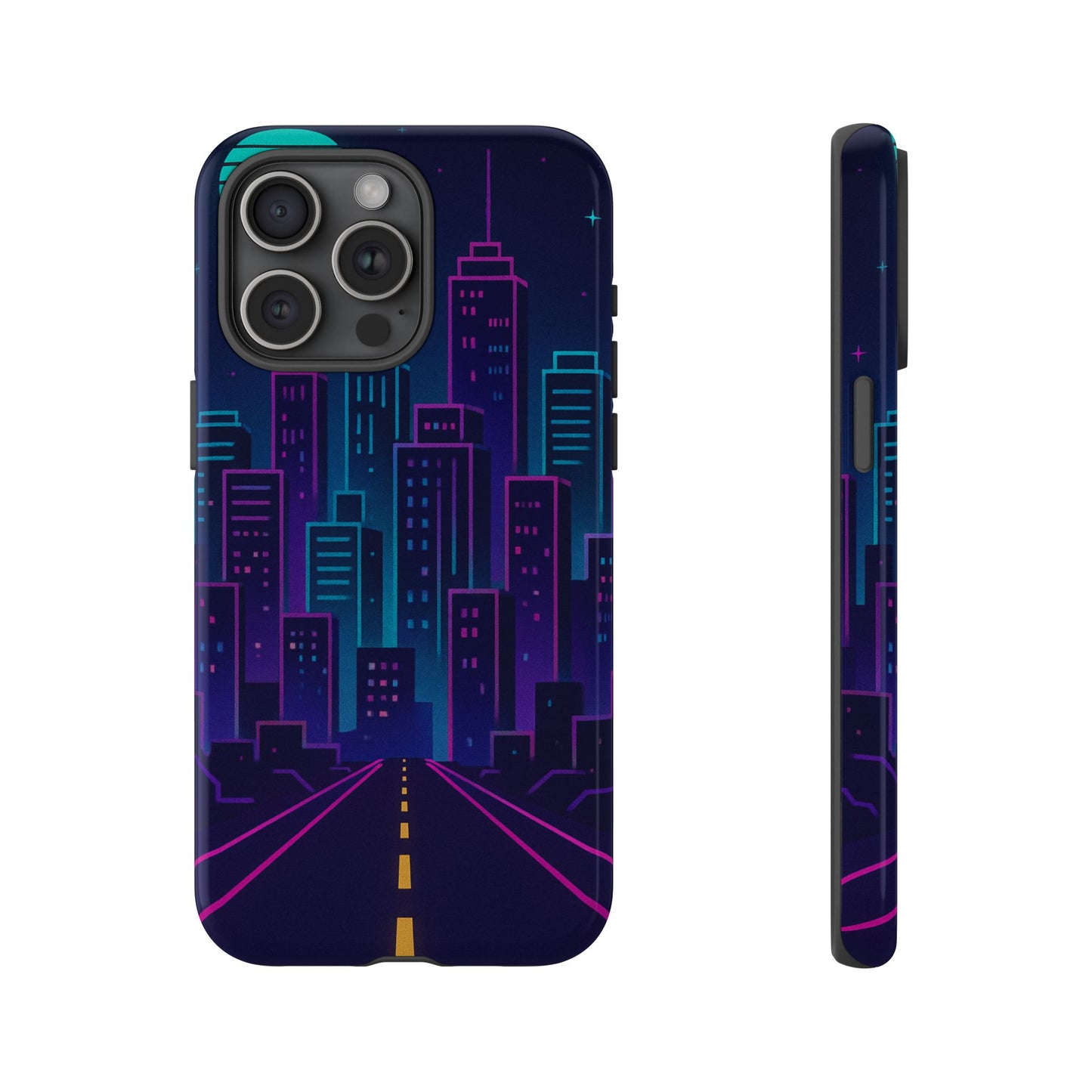 Cityscape Phone Case, Tough Cases, Urban Style, Nighttime Vibe, Phone Cover, Gift for City Lovers, Modern Design