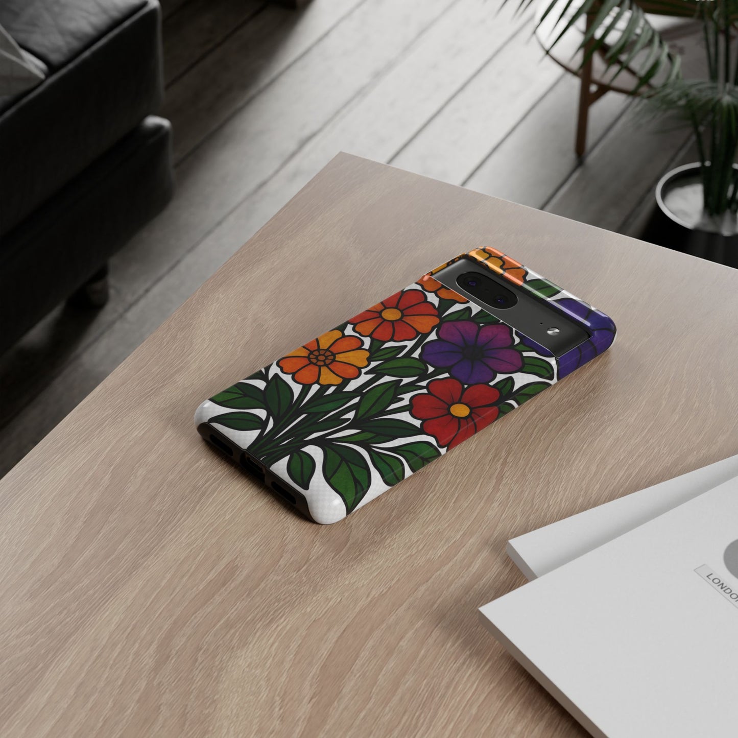Floral Phone Case, Tough Cases with Colorful Flower Design, Gift for Flower Lovers, Summer Accessories, Trendy Phone Cover