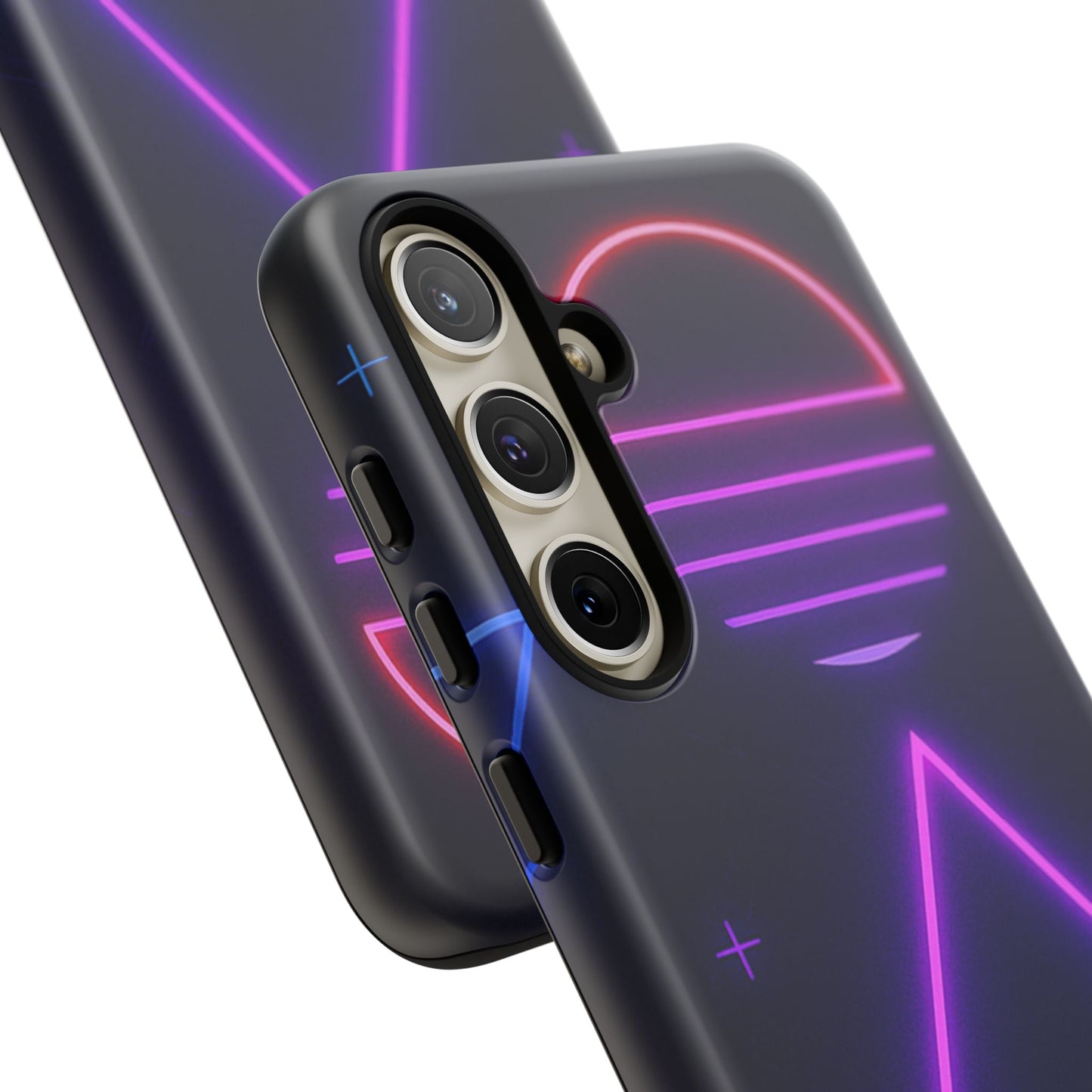Retro Neon Phone Case, Tough Cases for iPhone, 80s Aesthetic Phone Cover, Abstract Neon Design, Gift for Tech Lovers