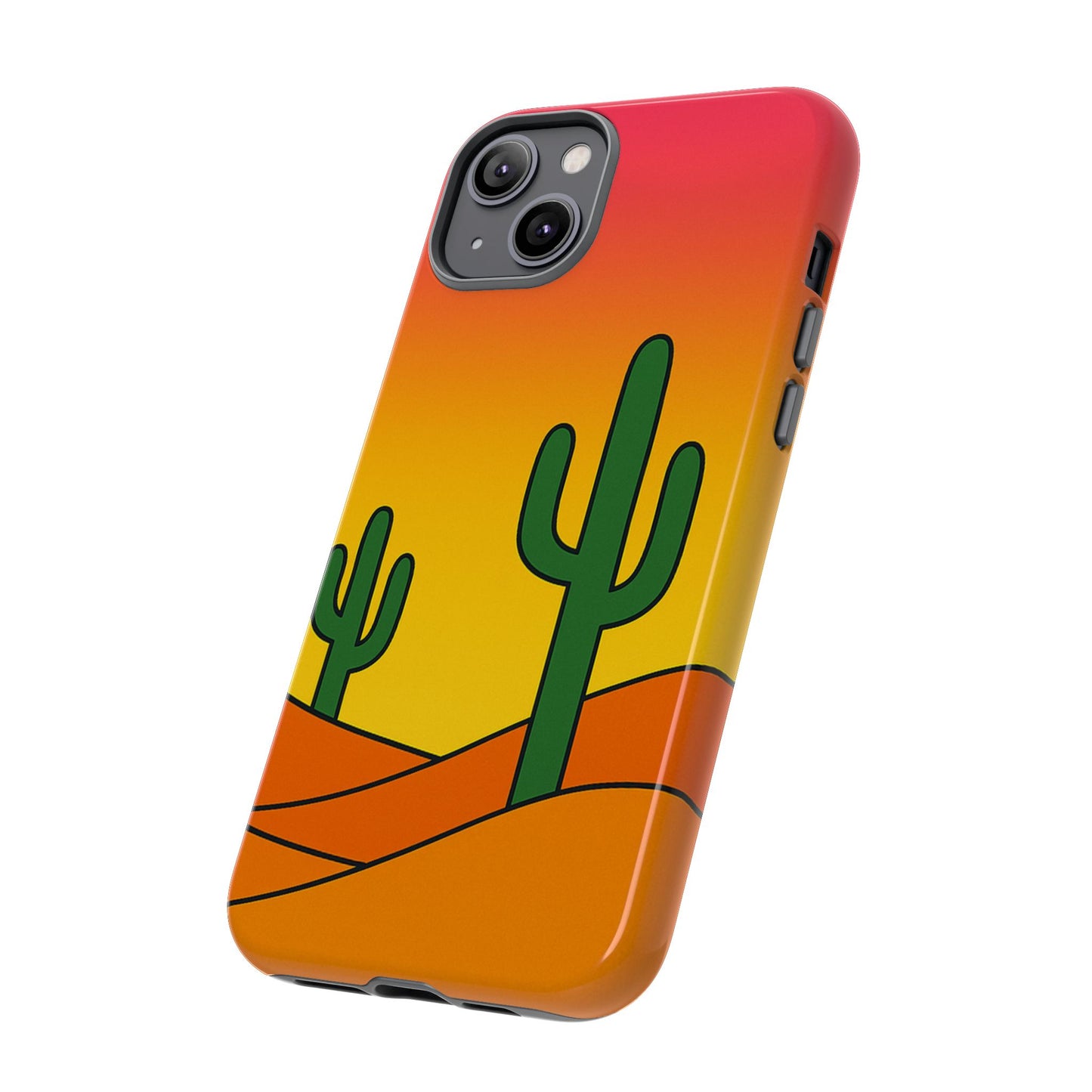Desert Vibes Phone Case, Tough Cases, Cactus Design, Colorful Phone Cover, Summer Aesthetic, Unique Gift Idea