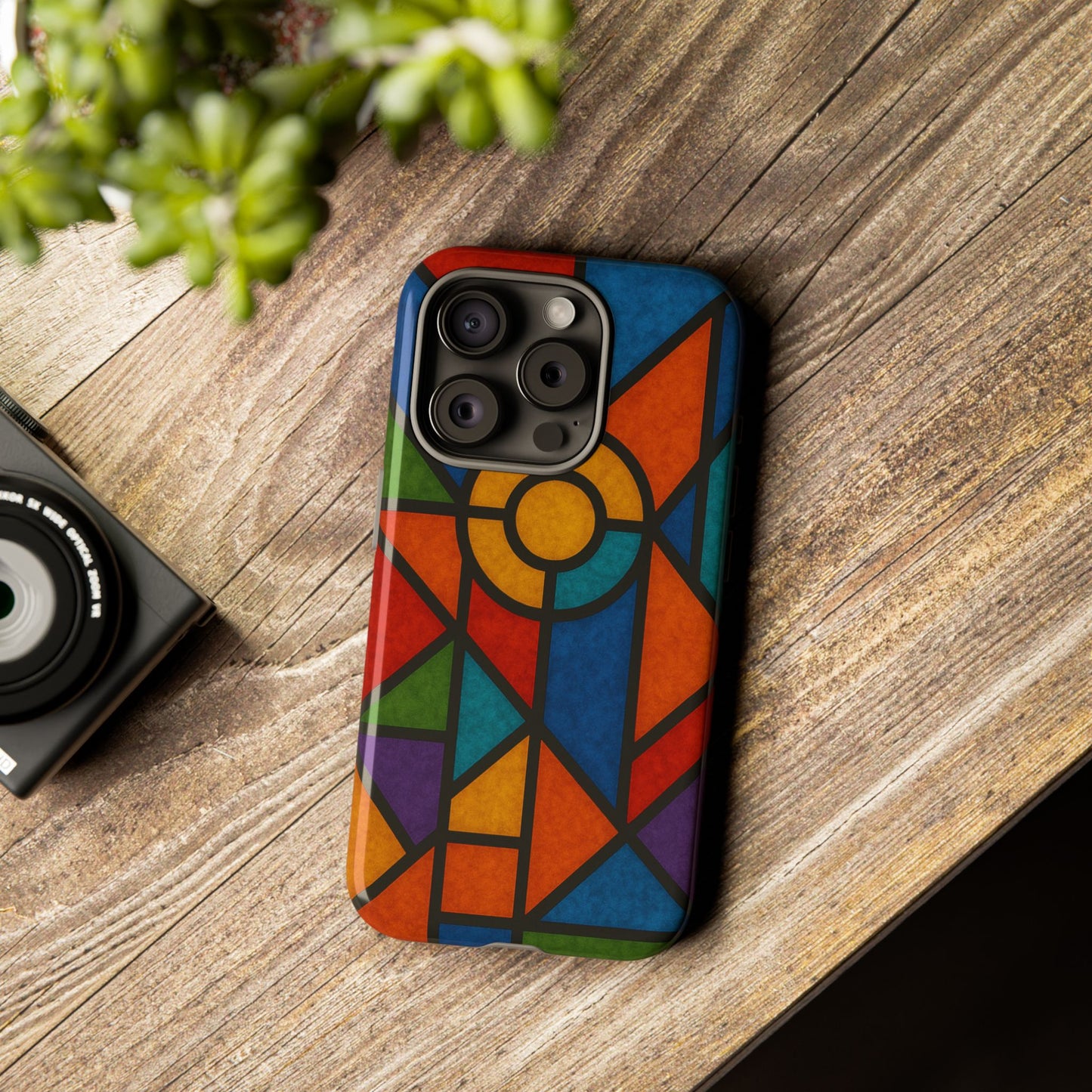 Colorful Stained Glass Phone Case, Artistic Phone Cover, Vibrant Protective Case, Unique Gift for Art Lovers, Stylish Smartphone Accessory
