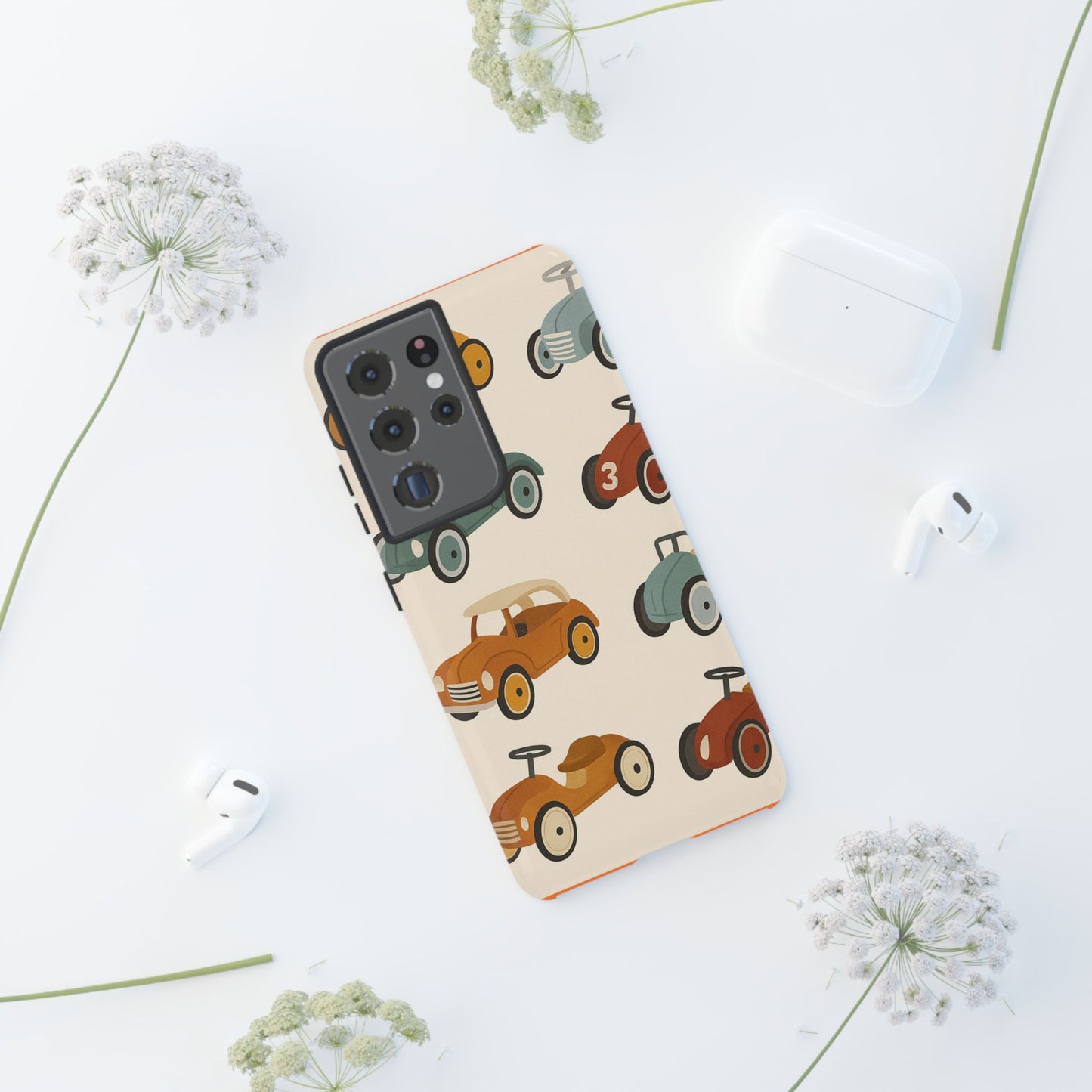 Vintage Car Phone Case, Tough Cases, Kids Gift, Car Lover Accessory, Retro Style, Phone Protection, Unique Design, pedal cars