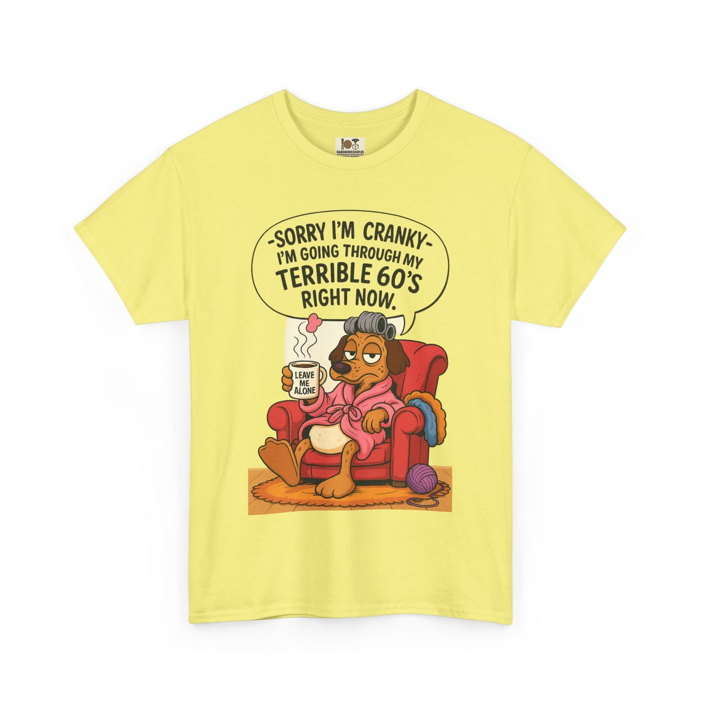 Funny Cranky 60s Unisex Heavy Cotton Tee, Gift for 60th Birthday, 60s Humor Shirt, Quirky Tee, Casual Wear, Everyday Comfort
