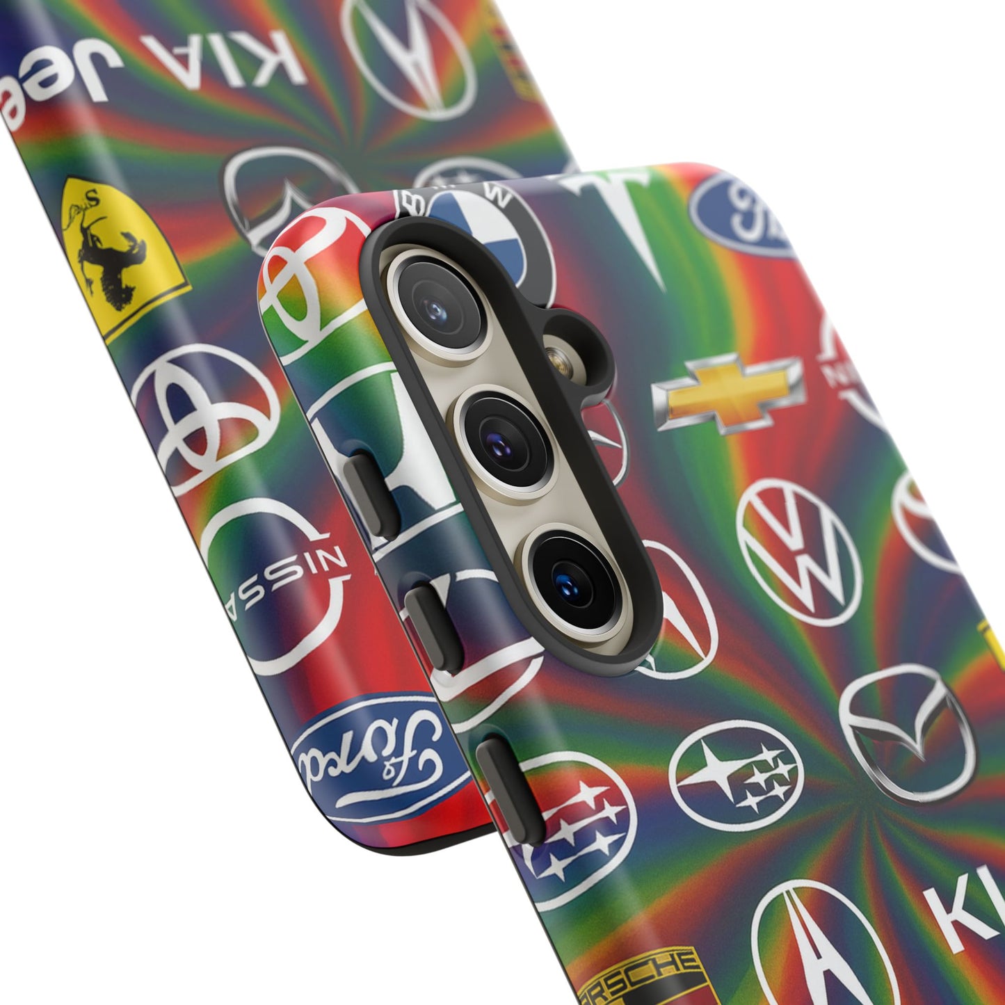 Colorful Car Logos Phone Case - Vibrant Tough Cases for Auto Enthusiasts, Unique Gift for Birthdays, Car Events, and Holidays