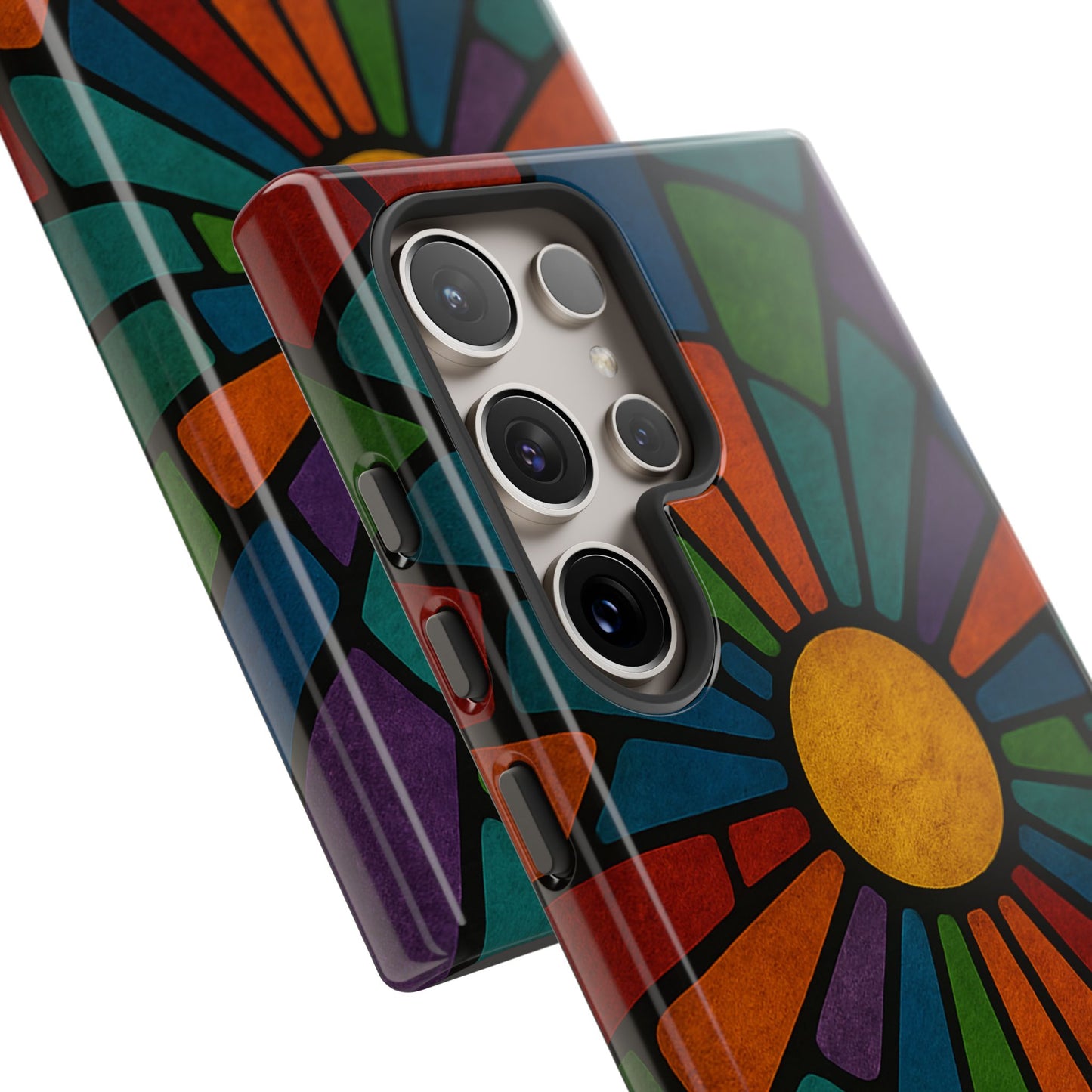 Colorful Stained Glass Phone Case, Tough Cases, Artistic Phone Cover, Vibrant Mobile Accessory, Unique Gift for Art Lovers