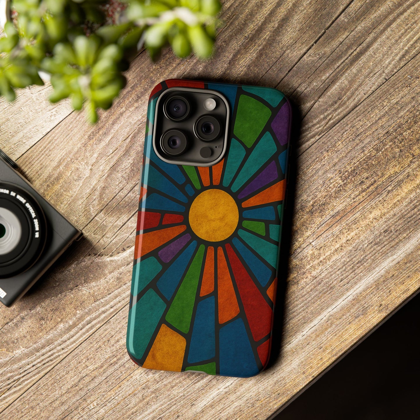 Colorful Stained Glass Phone Case, Tough Cases, Artistic Phone Cover, Vibrant Mobile Accessory, Unique Gift for Art Lovers