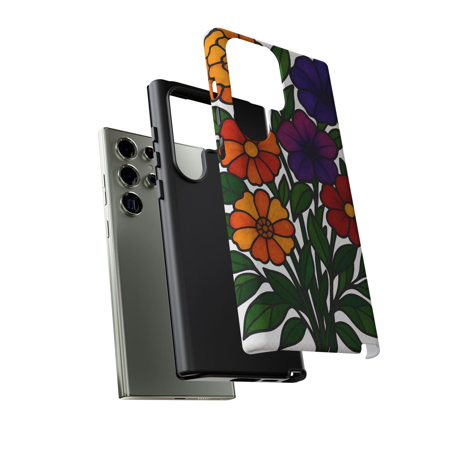 Floral Phone Case, Tough Cases with Colorful Flower Design, Gift for Flower Lovers, Summer Accessories, Trendy Phone Cover