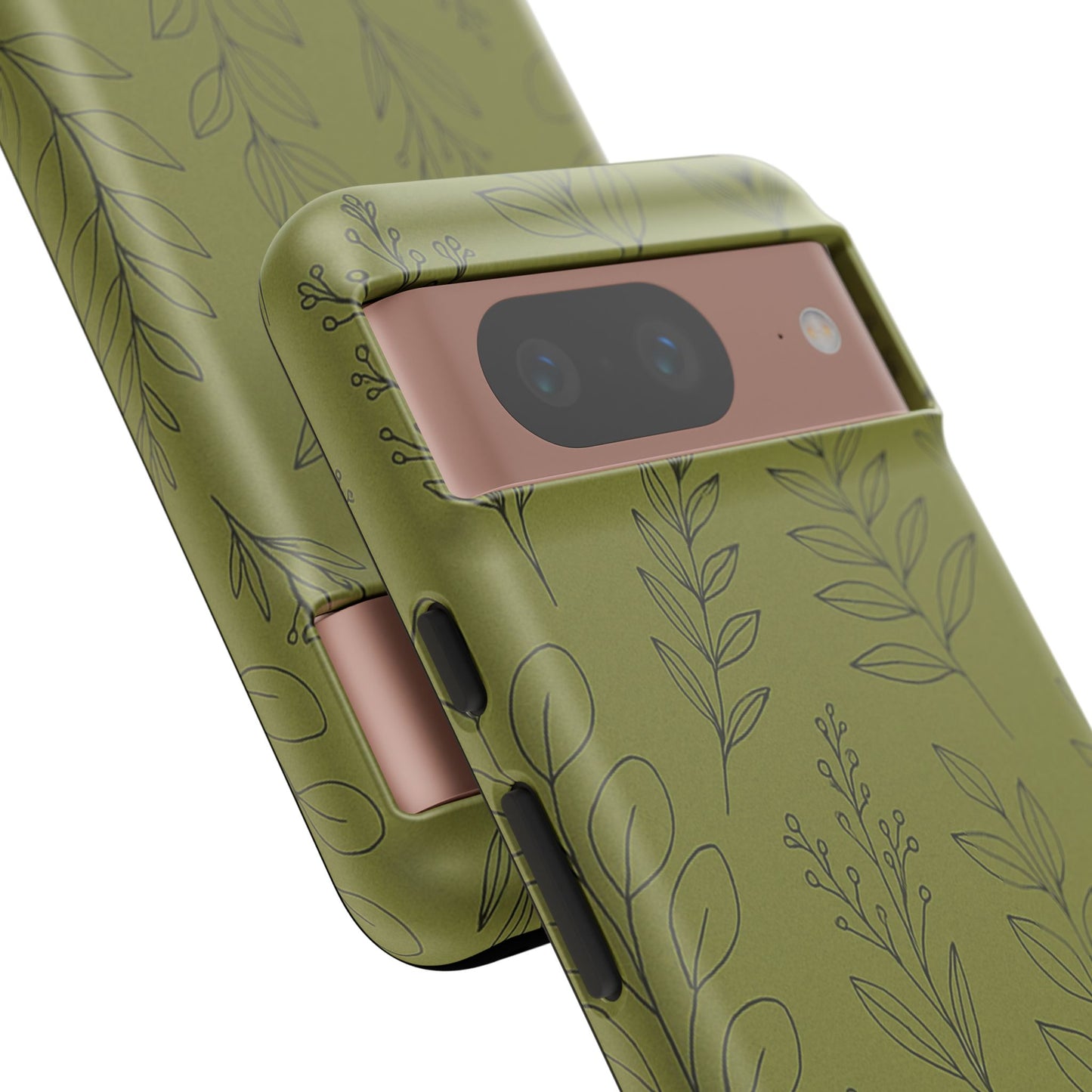Stylish Phone Case, Botanical Design, Tough Phone Cover, Green Floral Case, Nature Inspired Gift, Eco-Friendly Accessory