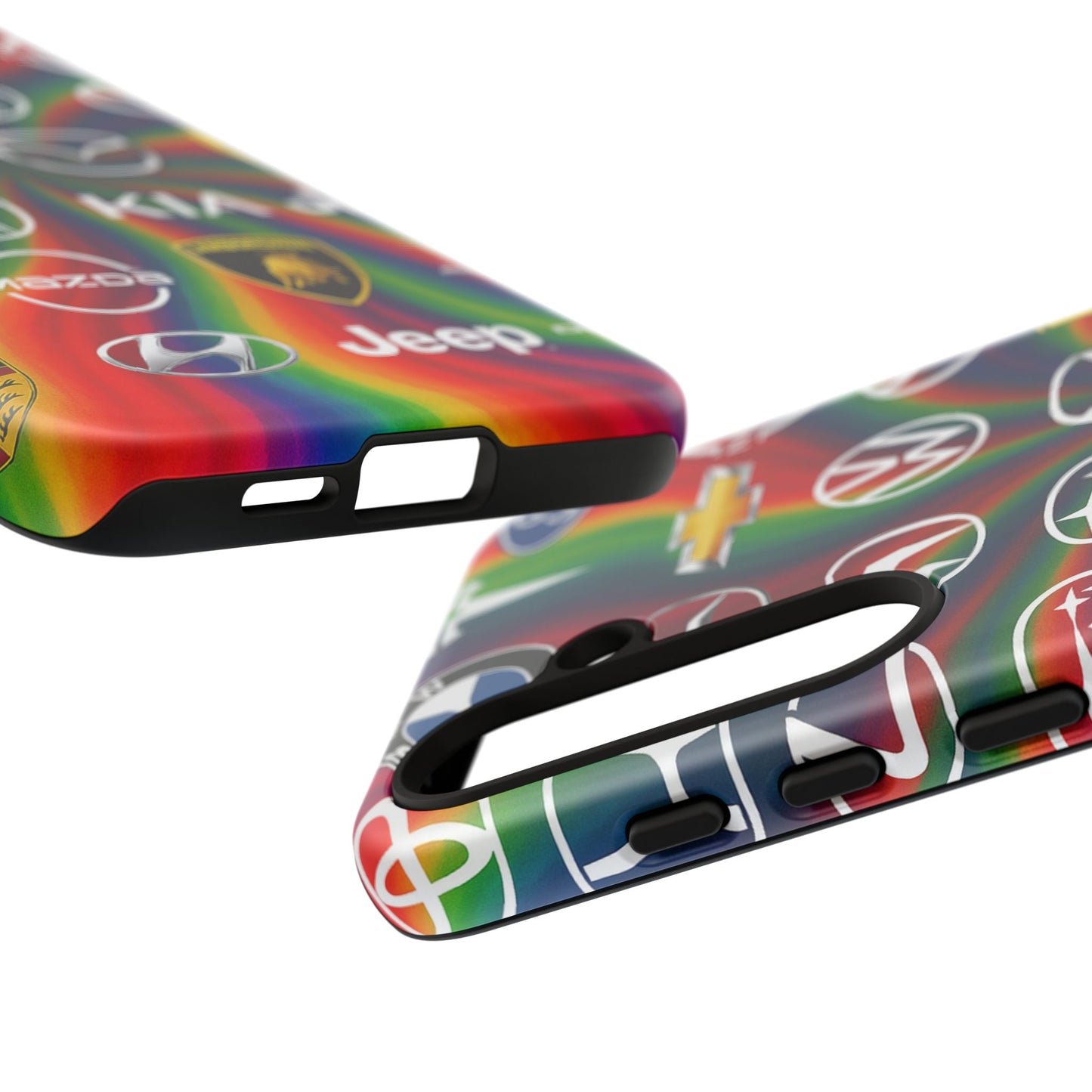 Colorful Car Logos Phone Case - Vibrant Tough Cases for Auto Enthusiasts, Unique Gift for Birthdays, Car Events, and Holidays