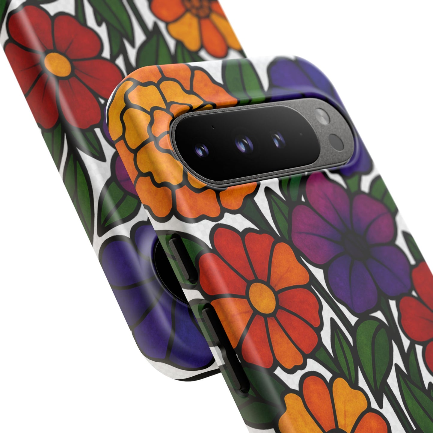 Floral Phone Case, Tough Cases with Colorful Flower Design, Gift for Flower Lovers, Summer Accessories, Trendy Phone Cover