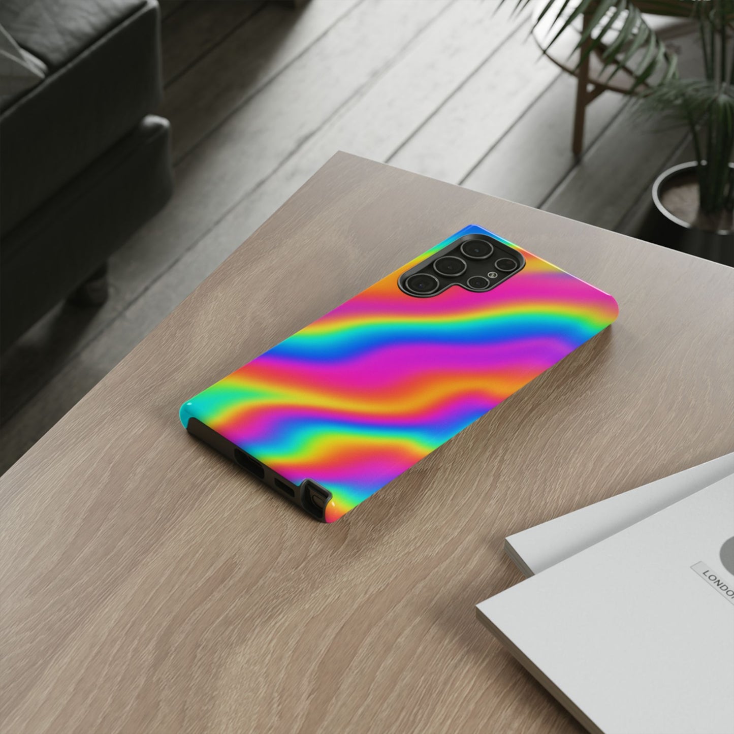 Rainbow Wavy Phone Case - Colorful Tough Cases for Stylish Protection, LGBTQ+ Pride Gift, Trendy Phone Accessory, Birthday, Holiday Present